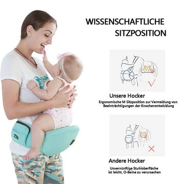Welikera Bauchtrage Multifunktionaler Baby-Hüftstuhl, Leicht,Verstellbar, Bequem