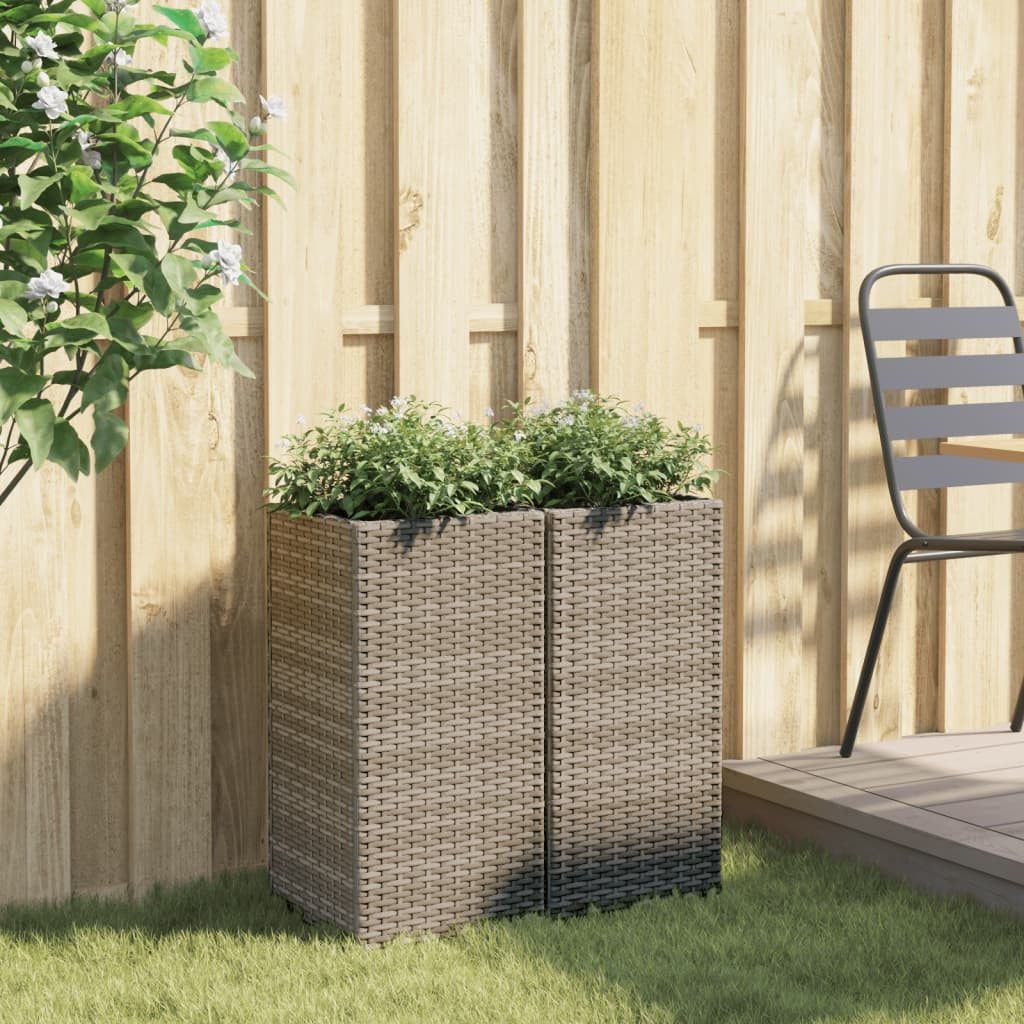vidaXL Blumentopf Pflanzkübel 2 Stk. Grau günstig online kaufen