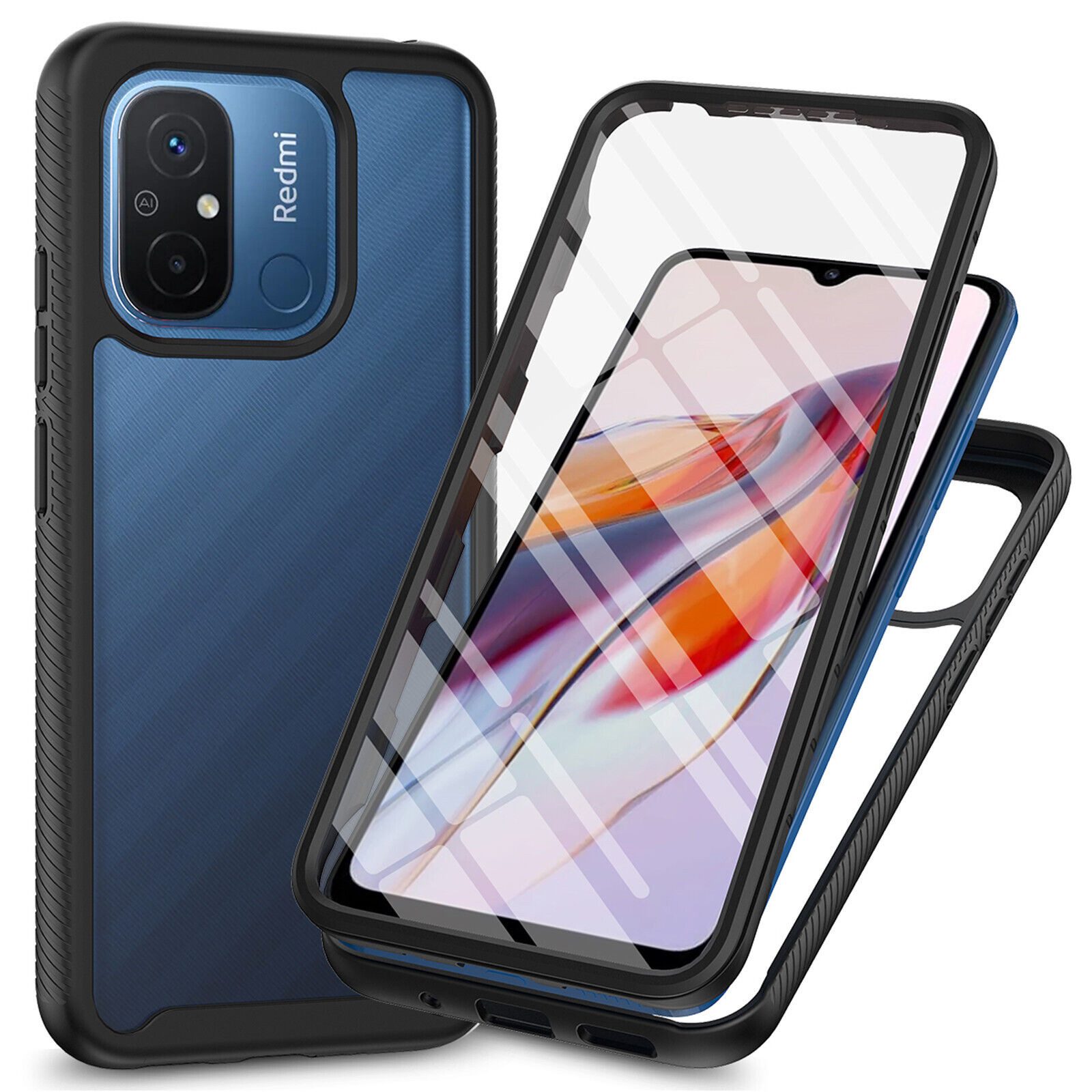 betterfon Handyhülle für Xiaomi Redmi 12C TPU Case mit 360° Rundumschutz Displayschutz