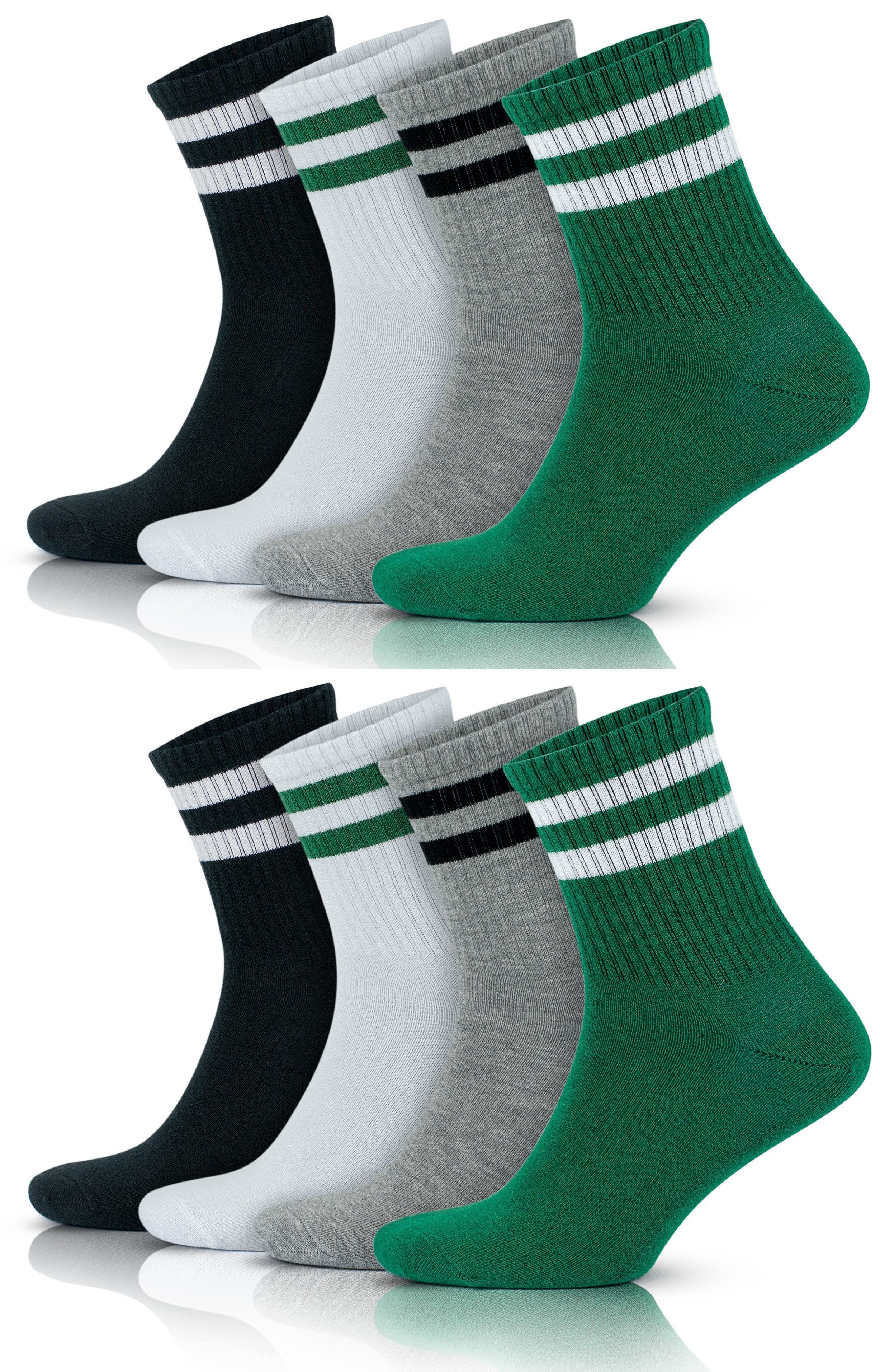Sportsocken Retro Socken Tennissocken Herrensocken 8Paar GoWith PurpleAssrt-40/44