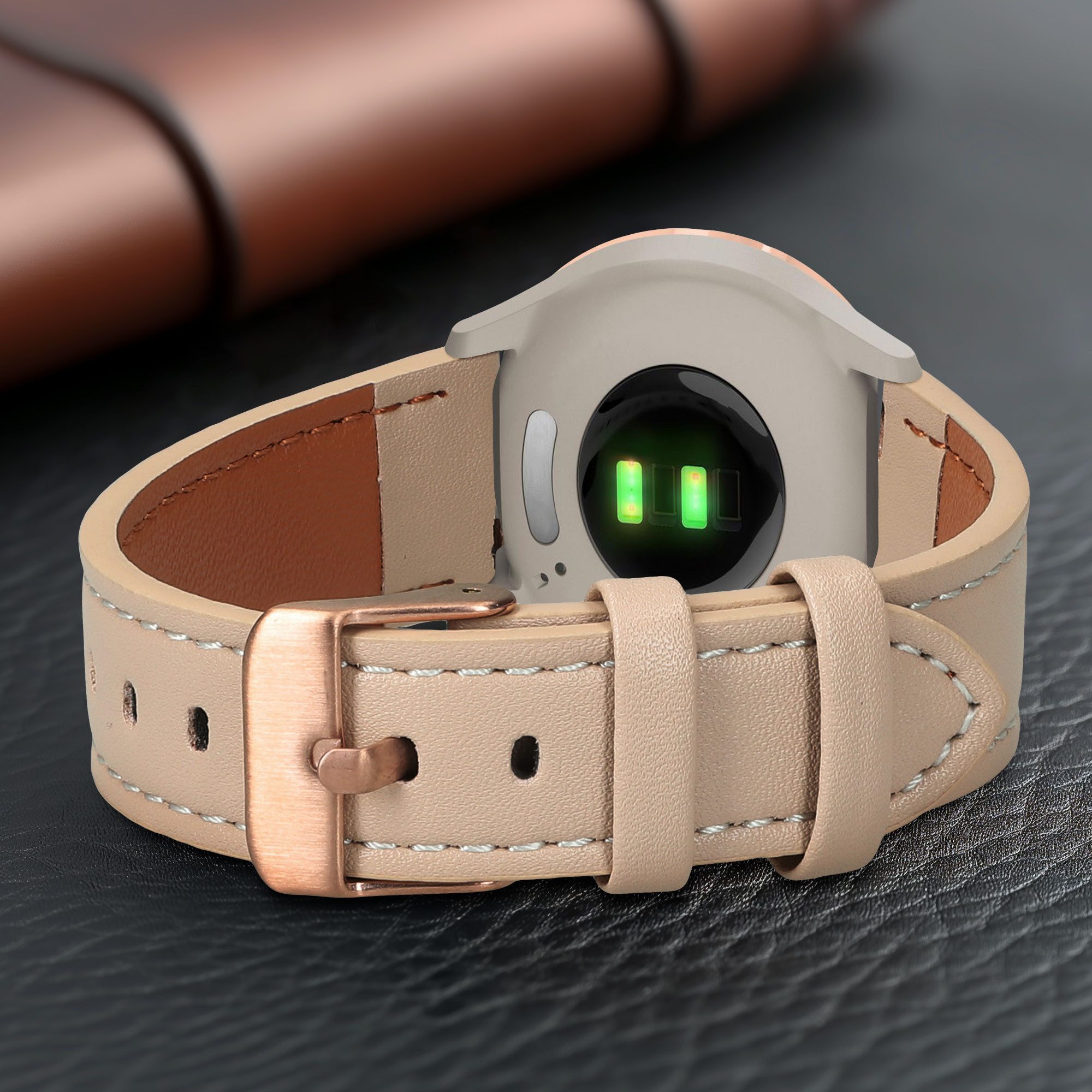 kwmobile kwmobile Echtleder Uhrenarmband für Garmin vivomove 3S / vivoactive 4S Smartwatch, 1-tlg., Leder Armband für Garmin vivomove 3S / vivoactive 4S