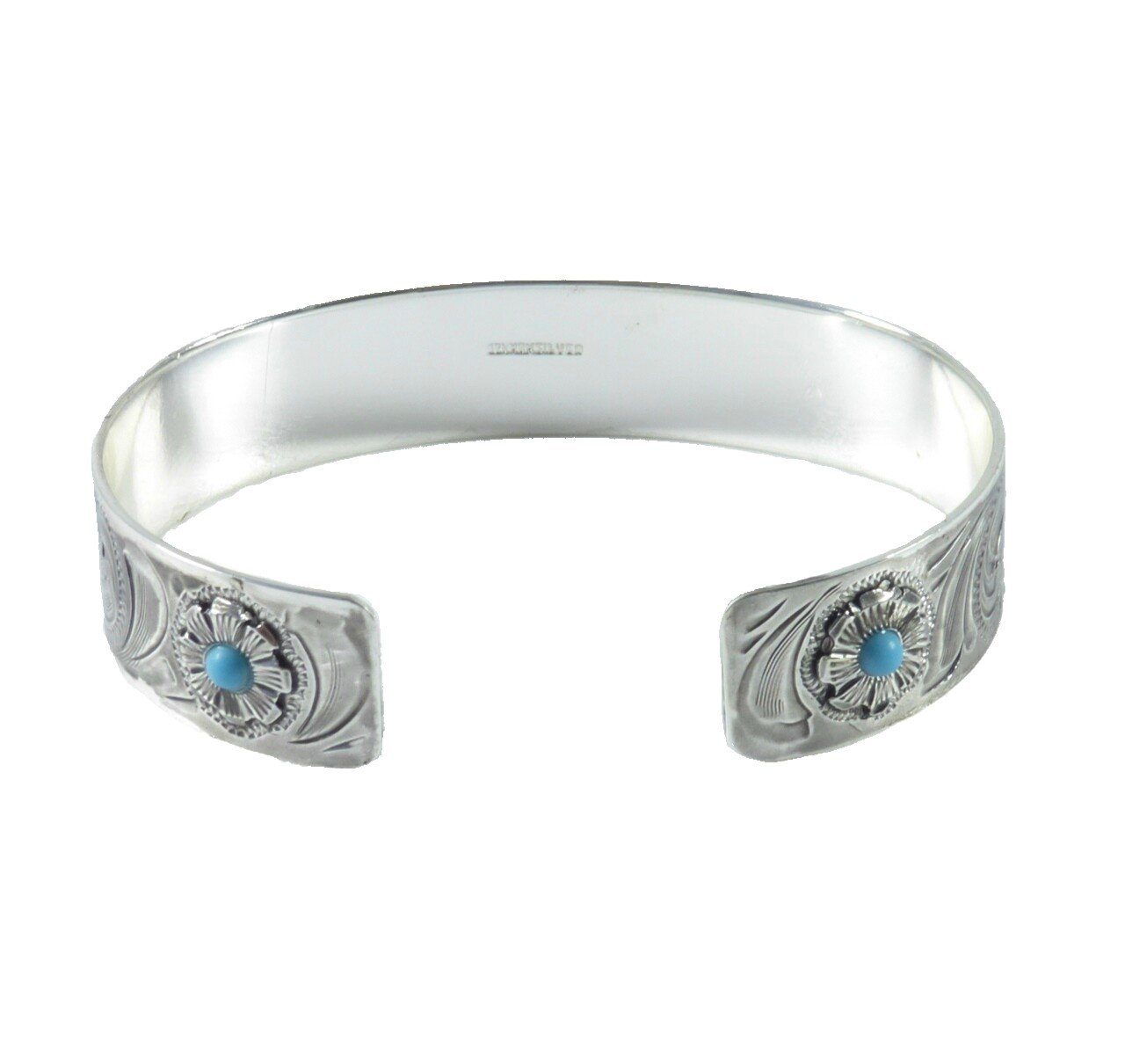 Westernlifestyle Armreif Graviert mit türkisen Perlen günstig online kaufen