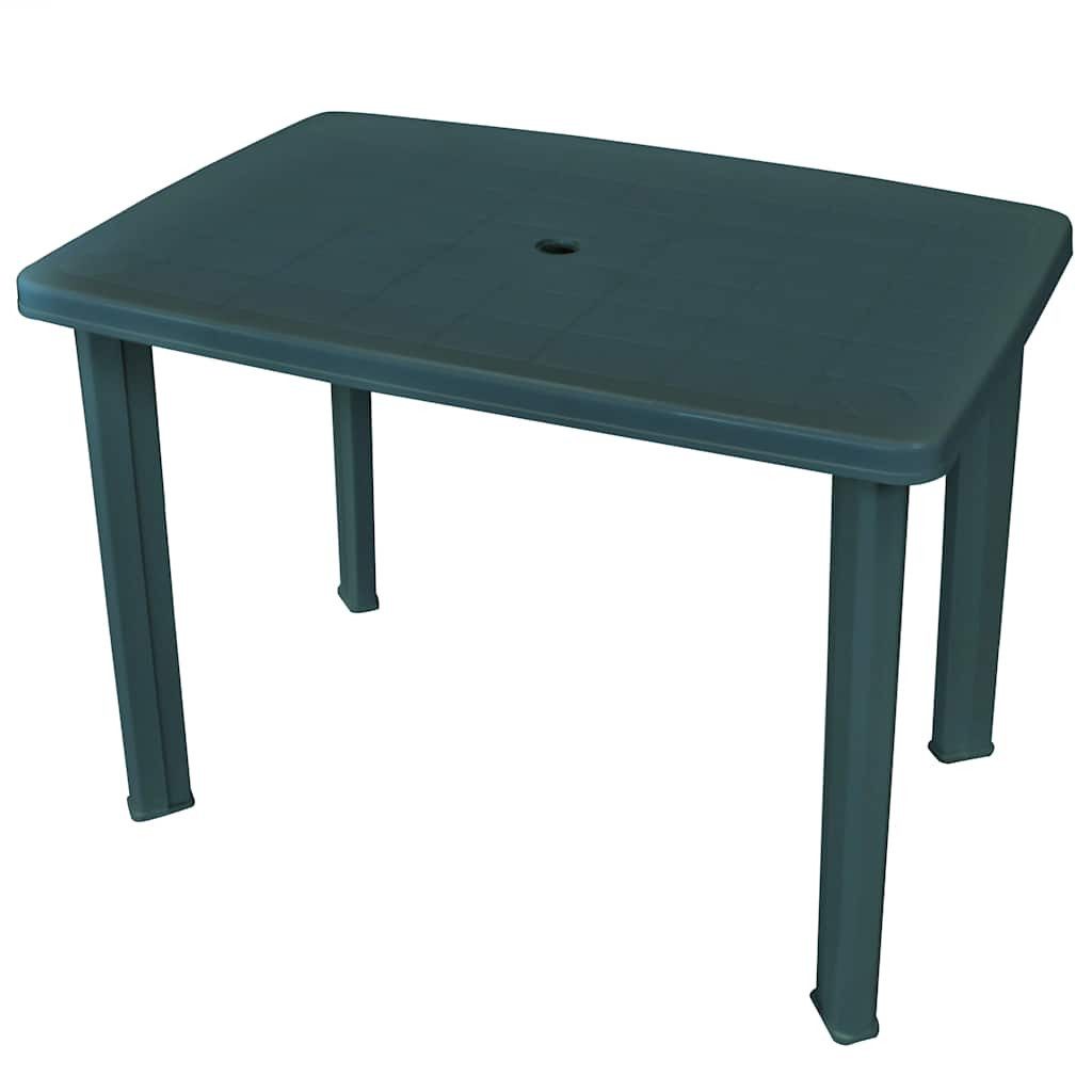furnicato Gartentisch 101 x 68 x 72 cm Grün (1-St), Witterungsbeständiger Outdoor-Tisch mit praktischem Schirmloch