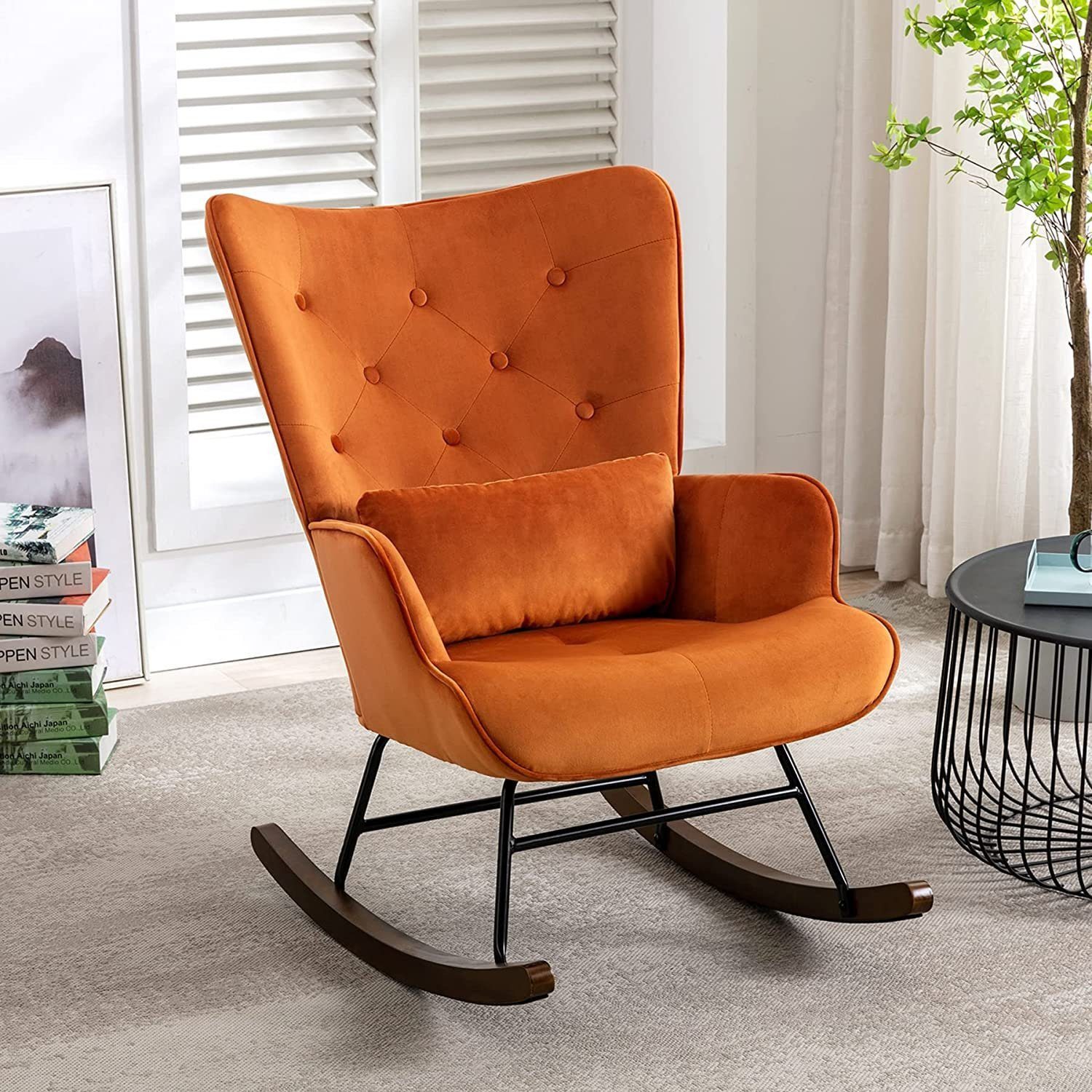 HomeMiYN Schaukelstuhl Schaukelstuhl Patchwork Sessel Schwingsessel günstig online kaufen