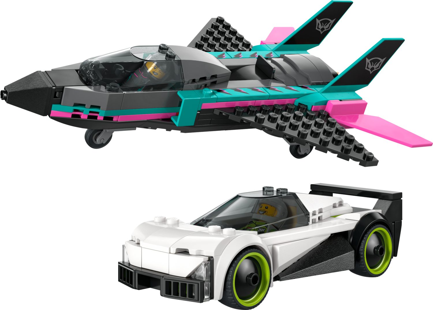 LEGO® City 60489 Düsenflieger vs. Rennauto Spielbausteine, (Set, 259 St., Set)