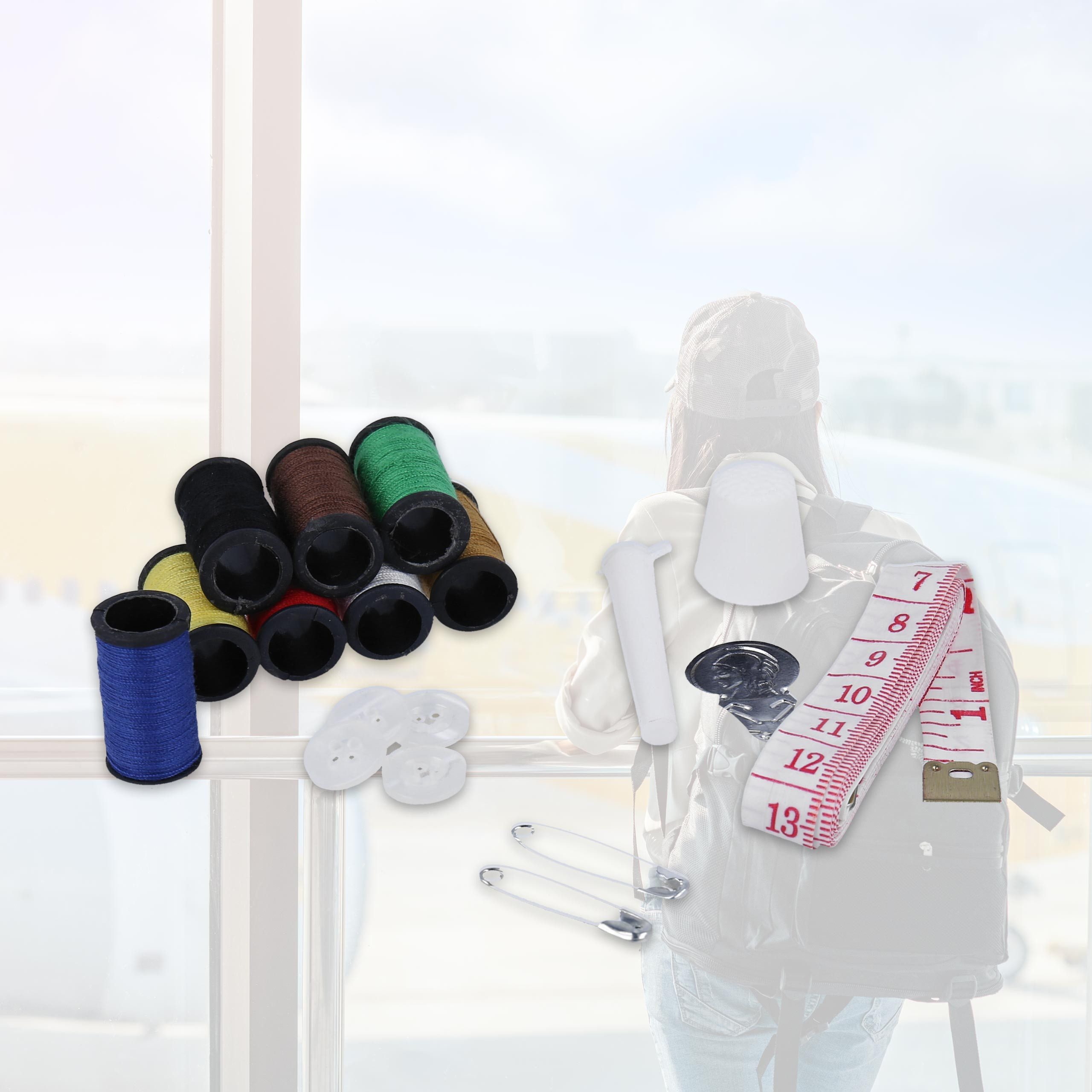 Lantelme Nähkästchen Reisenähset Set Reise Nähset Notfallkit Nähzubehör, Kompaktes Notfallset mit Nadeln Fäden Nagelschere Nagelfeile etc. – Bild 5 von 5