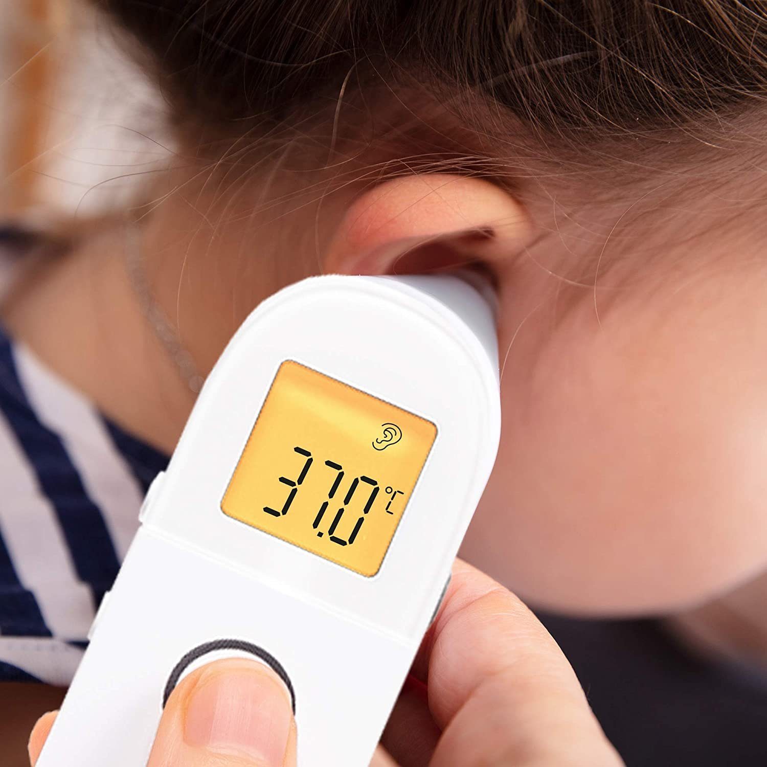 Duronic Infrarot-Thermometer, und Erwachsene 1 Bedienung Gegenstände, Ergebnis Kinder, Einfache Für Infrarot-Thermometer, in genaues Digitale und 3 kontaktlos, IRT3W Babys, Fiebermessung, Strinthermometer