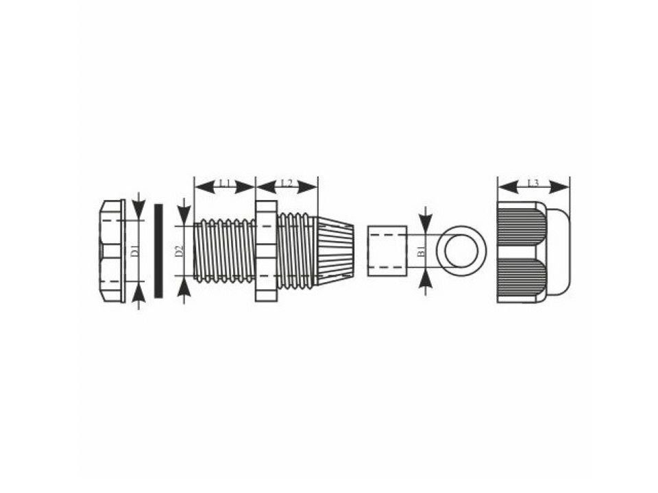 30-38mm Kabelverbinder-Sortiment 10bar PROFI, Kabelverschraubung Elektro-Plast IP68 Grau 1-tlg. PG42
