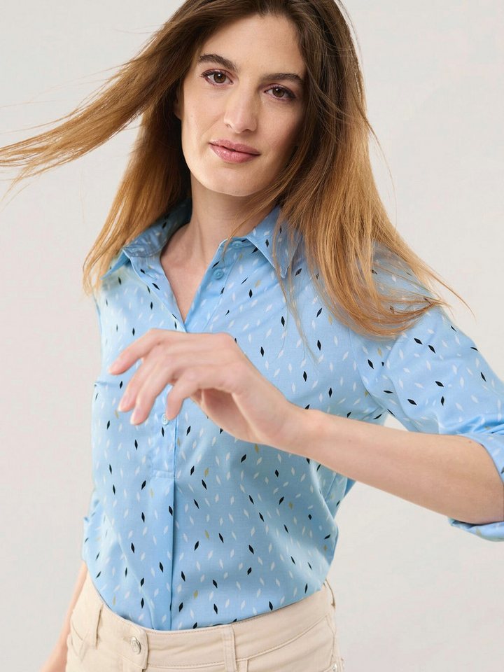 Walbusch Klassische Bluse Damen Extraglatt Polo Bluse Blusenkragen Langarm, modern, bügelfrei, atmungsaktiv