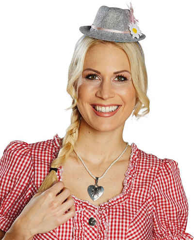 Karneval-Klamotten Trachten-Kostüm Bayern-Hut Oktoberfest Damen Minihut mit Feder, Accessoires für Oktoberfest