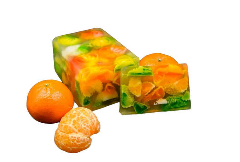 Nesbel - Spüren Sie die Reinheit? Handseife Mandarine, Glycerin Hand-und Dusch Seife mit Ziegenmilch 100g