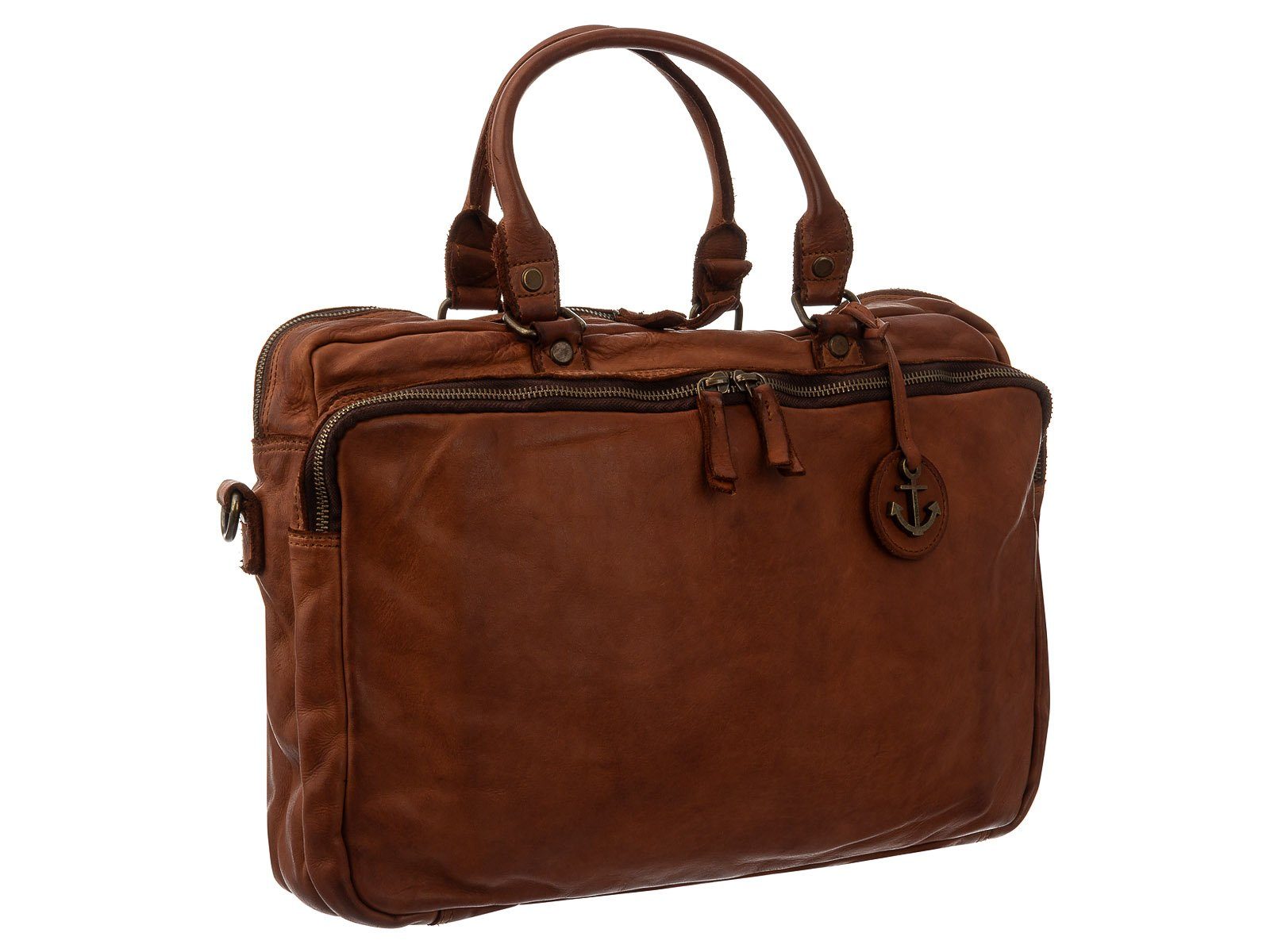 Casual Laptoptasche Leder Business Cool Bag-Stle 2nd (1-tlg), Jonathan HARBOUR Cognac