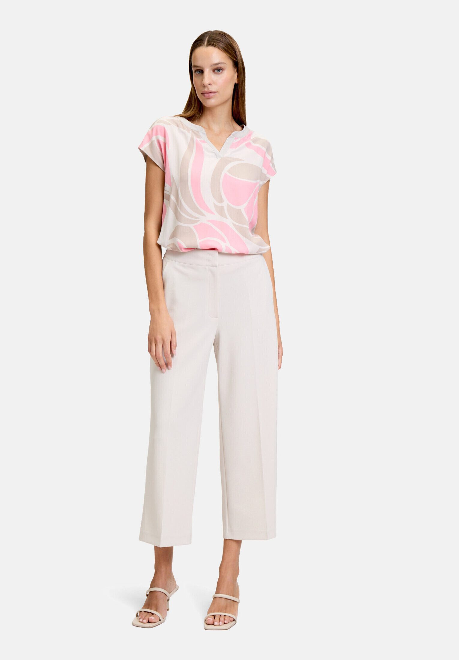 Betty Barclay Kurzarmshirt Damen mit Ringel (1-tlg) Materialmix