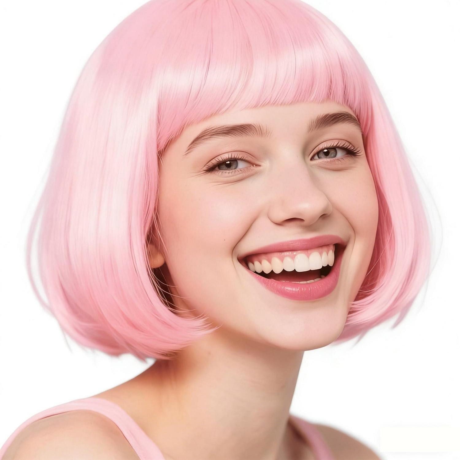 LuxusKollektion Kunsthaarperücke Perücke Bob Kurz Pony Damen Synthetisch Cosplay Kostüm Rosa