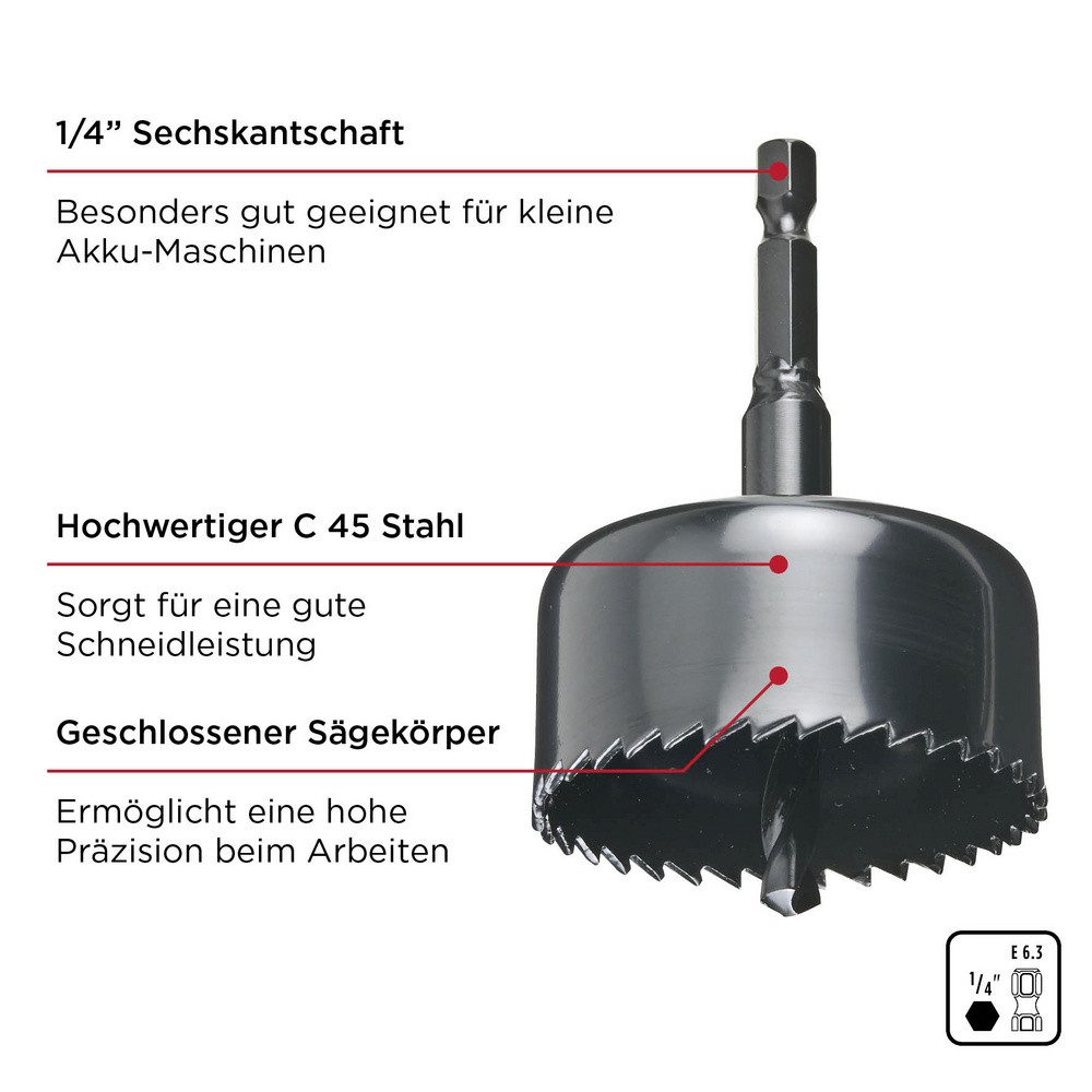 kwb Bohrkrone kwb 497900 Lochsägen-Set 4teilig 26 mm, 35 mm, 40 mm, 52 mm 1 St.
