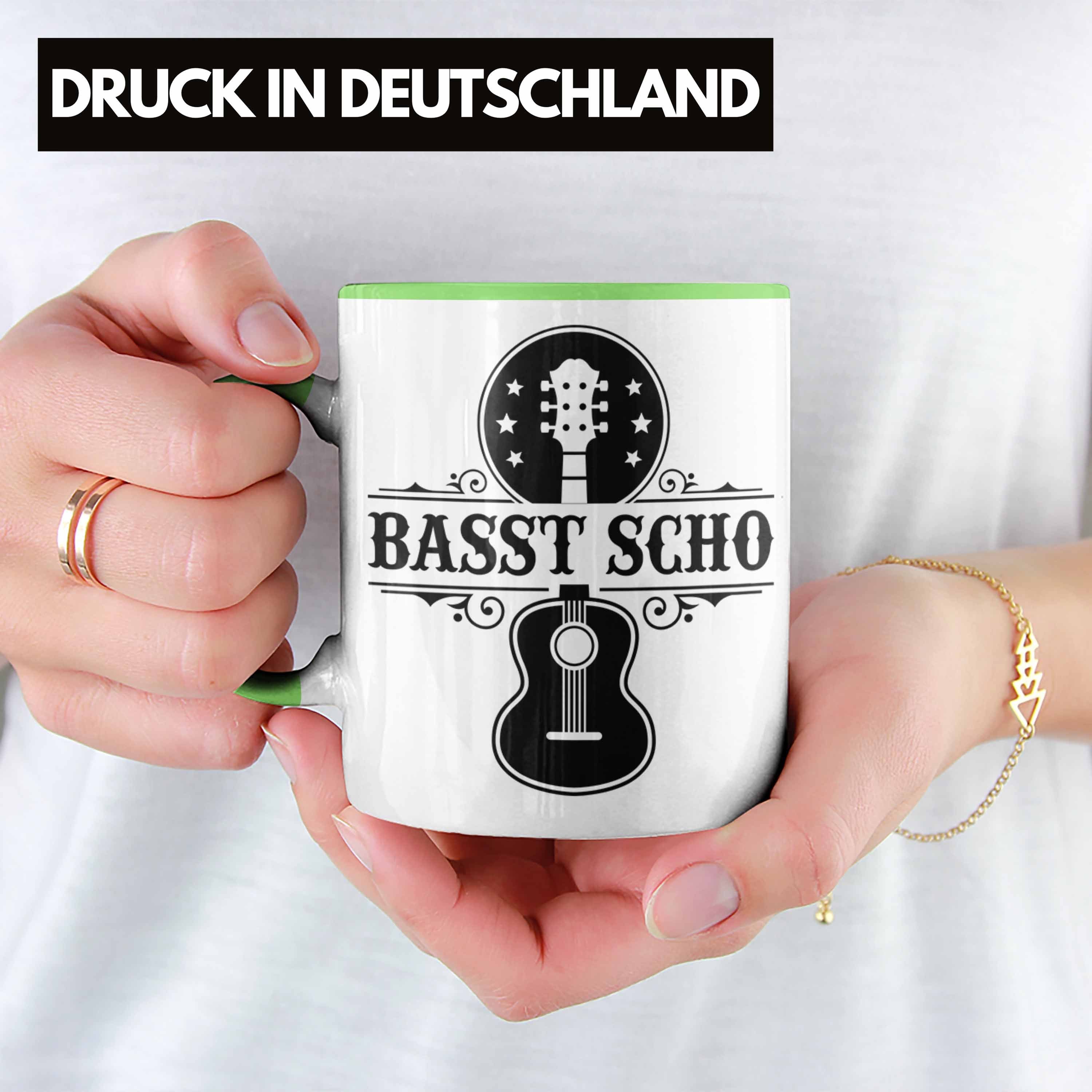 Bass-Spieler Bassist Geschenk Basst Geschenkidee Tasse Kaffee-Becher Trendation S Grün Tasse