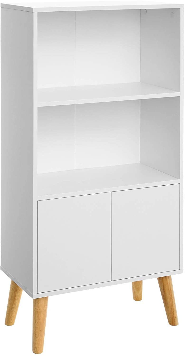 VASAGLE Bücherregal »LBC09WT«, Bücherschrank, Bücherregal mit 2 Ablagen