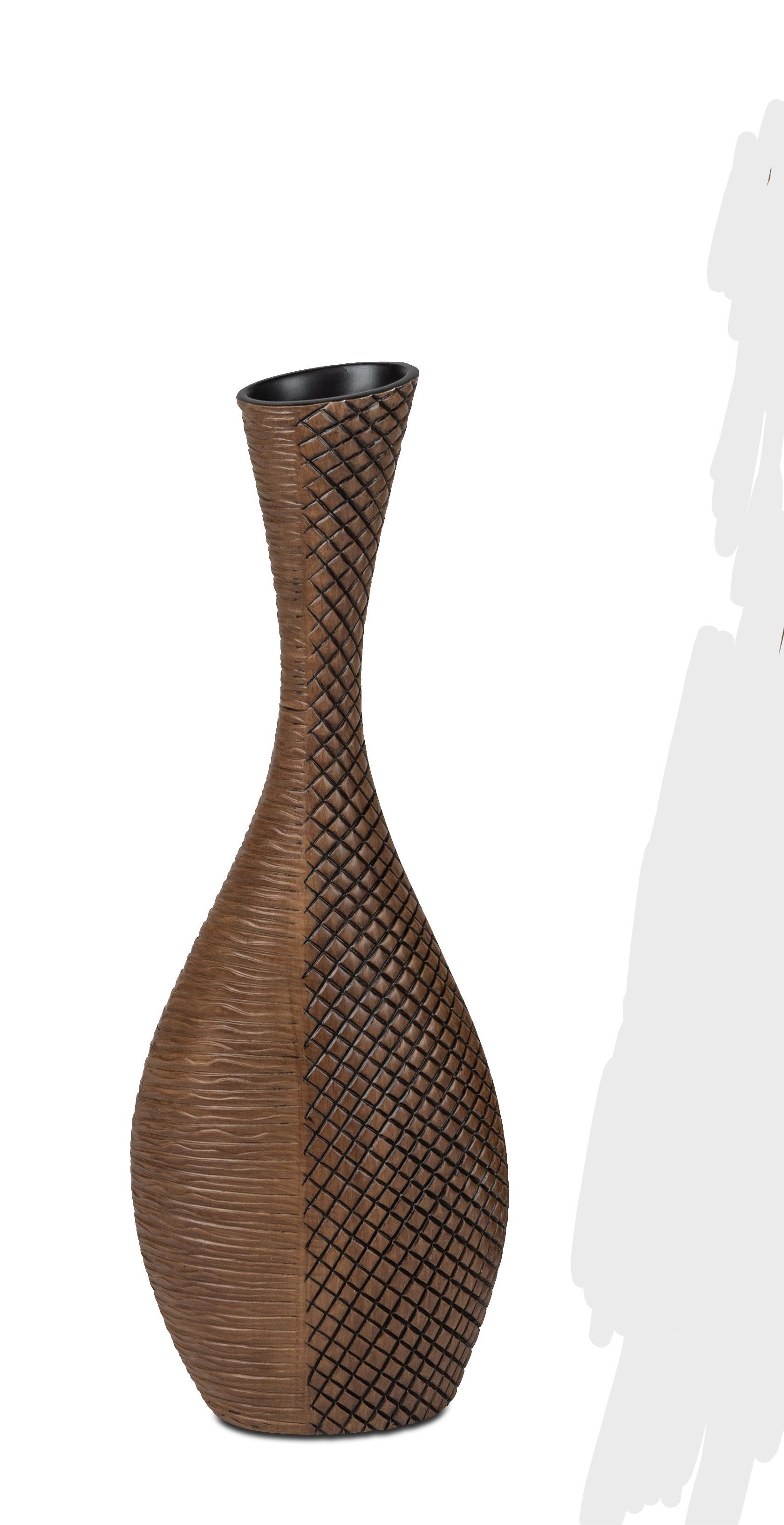 formano Dekovase Flaschenvase Höhe 59cm Kunststein in Holzoptik günstig online kaufen