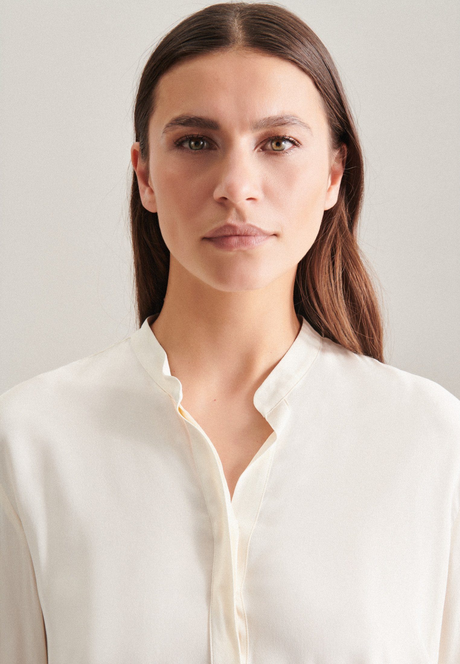seidensticker Klassische Bluse 1/1 V-Neck Uni