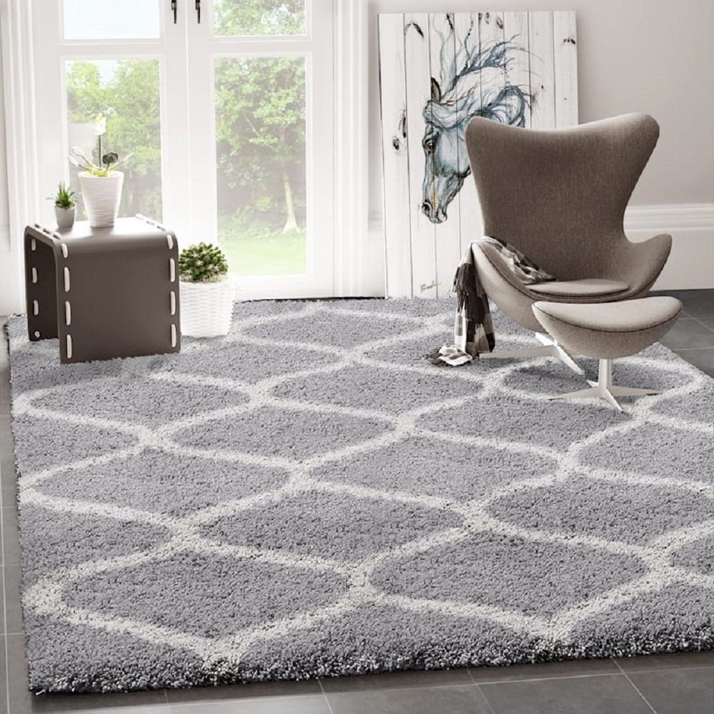 Vimoda Hochflor-Läufer Wohnzimmerteppich Modern, Rechteckig, Höhe: günstig online kaufen