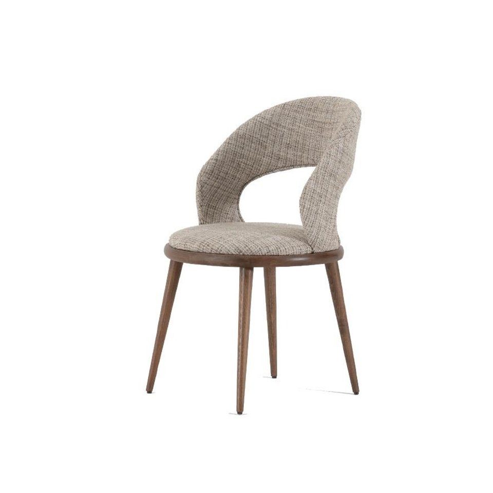 Luxus grau Modern Stuhl, Stil Möbel Textil Polster JVmoebel Stühl Holz Esszimmer neu