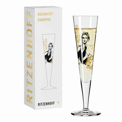 Ritzenhoff Champagnerglas Goldnacht Champagner 012, Kristallglas, Made in Germany