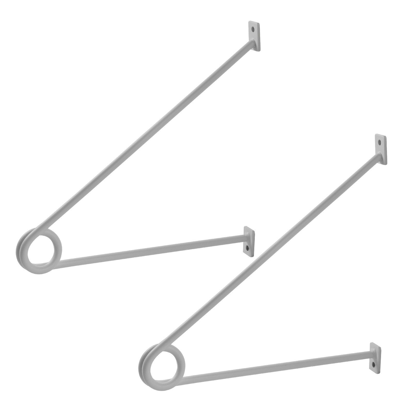 SO-TECH® Garderobe Rundstabhalterung 260 x 250 x 20 mm für Stangen bis Ø 30 mm (1 St), Weiß Satin pulverlackiert, für Garderobe & Küchenreling