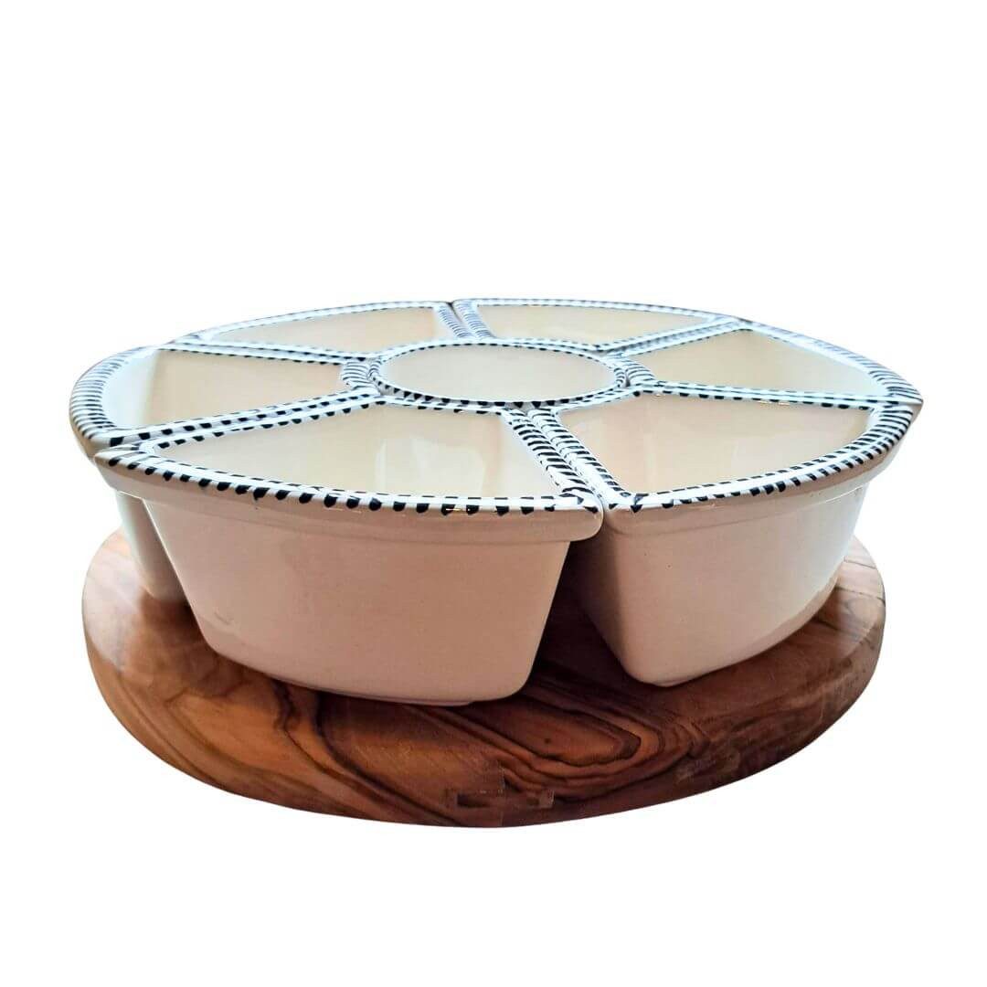 The Twinning Company Geschirr-Set Tapas Set, Handbemalt, Blanca Muster, Keramik