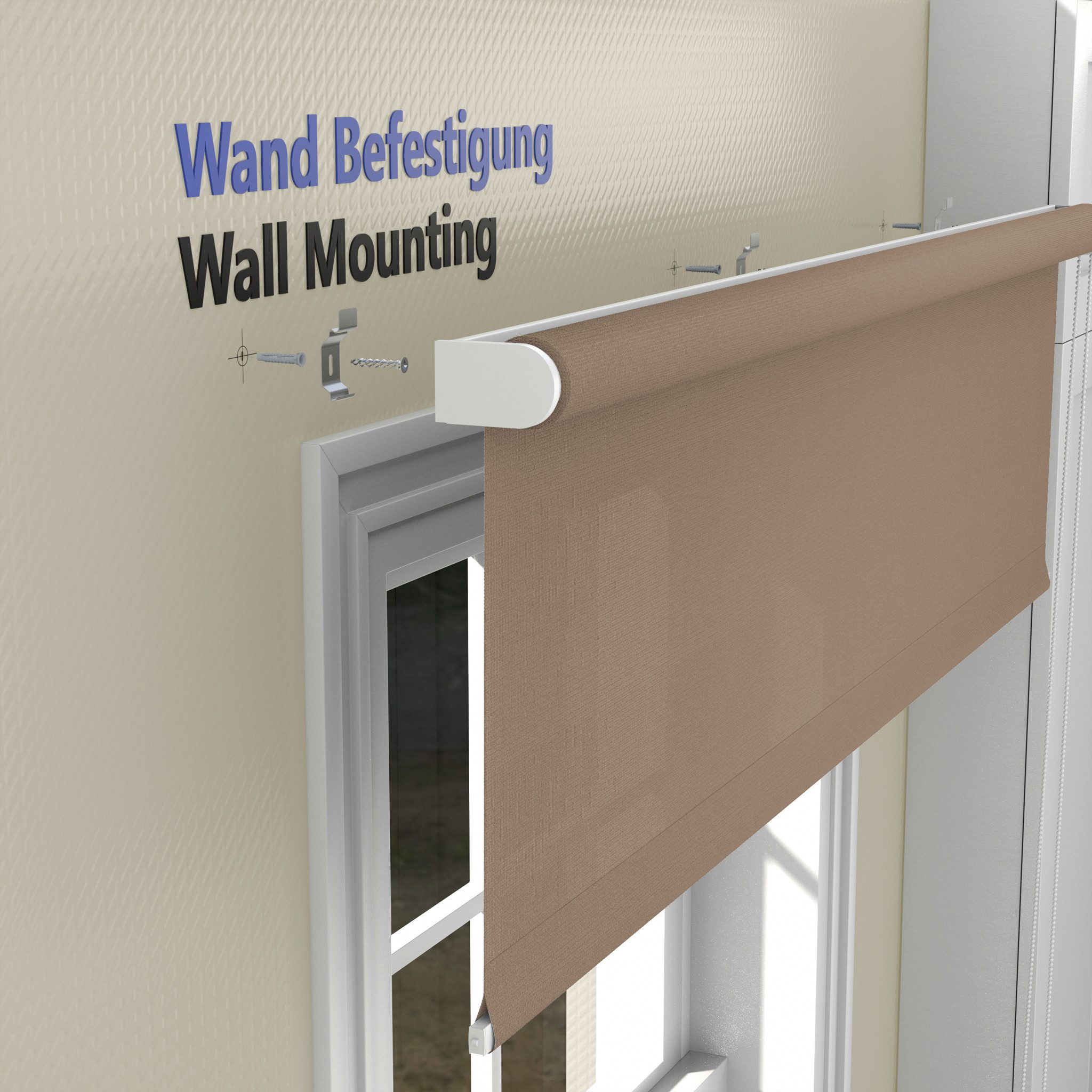 Seitenzugrollo Tageslicht-Rollo Basic GL, Deco-Raum, blickdicht, Wand- und Deckenmontage, einfache Selbstmontage, zum Schrauben, lichtdurchlässig & blickdicht, stufenlos, einfache Montage