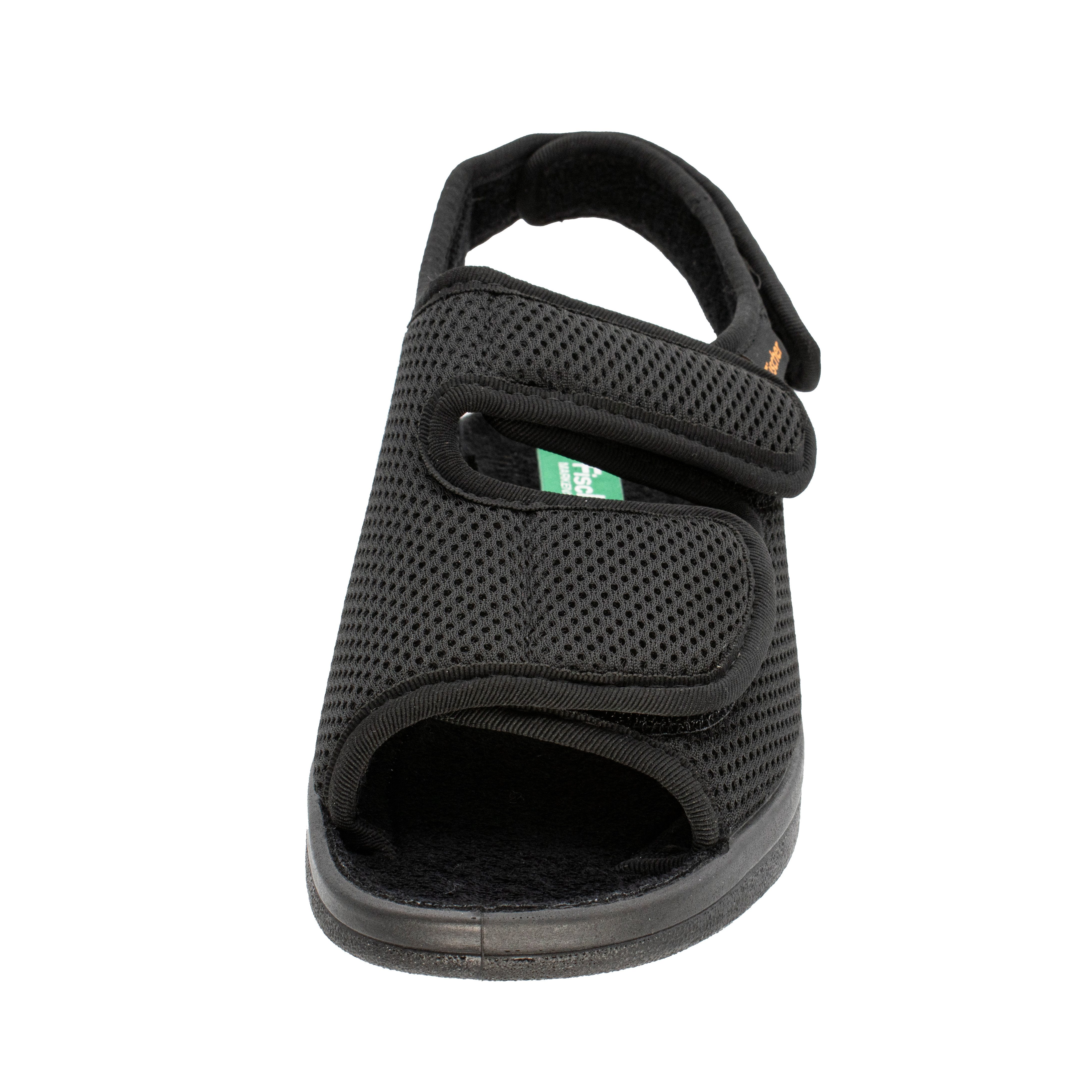 Fischer-Markenschuh Ortho Hausschuh aus Mesh, 3 Klettverschlüsse, Weite K, Frotteefutter – Bild 4 von 5