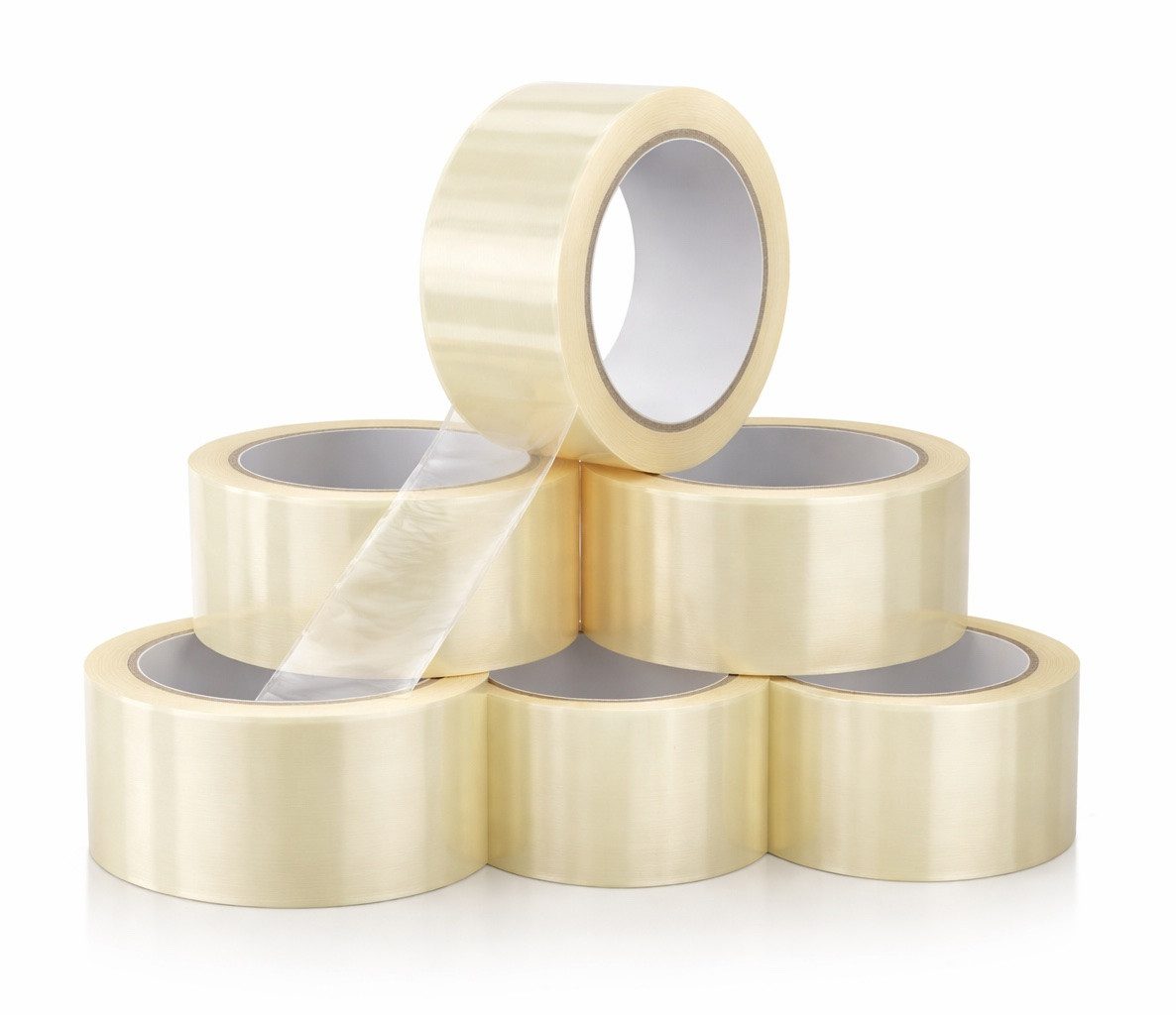 toolmate® Klebeband 6x transparentes Klebeband 66 m - Packband - Paketband (6-St)