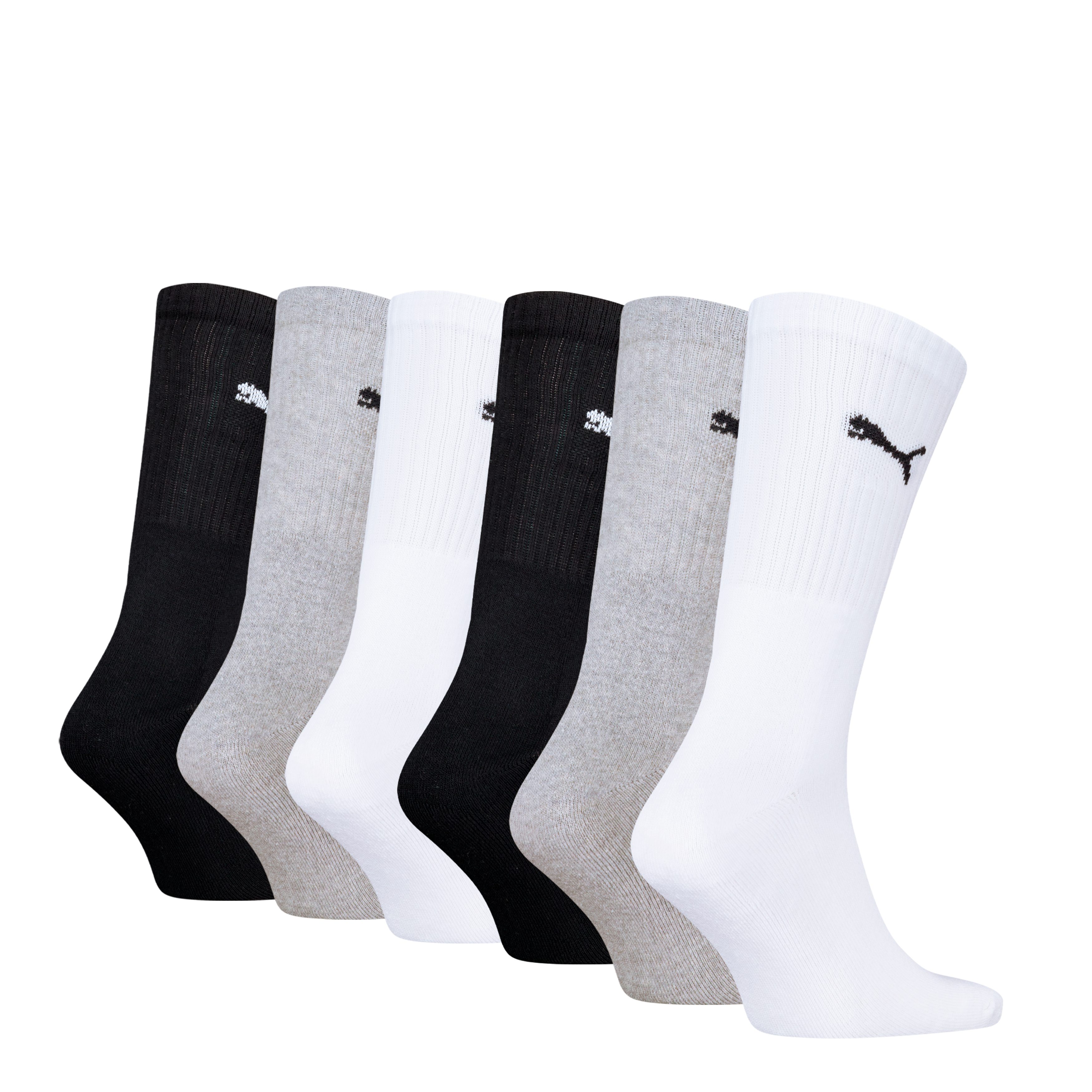 PUMA Socken PUMA UNISEX CREW SOCK 6P ECOM (6 Paar) Cat-Logo, Frottee-Sohle, Ripp-Bündchen – Bild 2 von 2