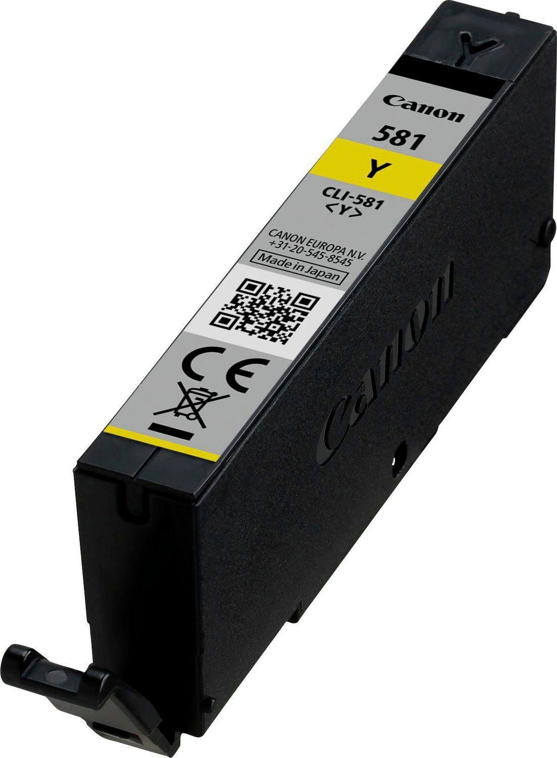 Canon INK CLI-581 Y Tintenpatrone (Packung, original Druckerpatrone 581 gelb/yellow)