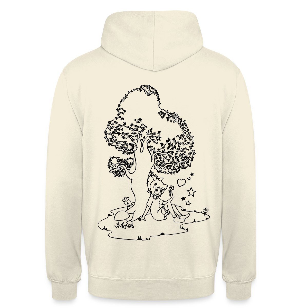 Spreadshirt Hoodie Bibi Blocksberg Mit Bibi Und Großem Baum Unisex Hoodie (1-tlg) Unisex-Schnitt: Sitzt bei Männern körpernah, bei Frauen weit