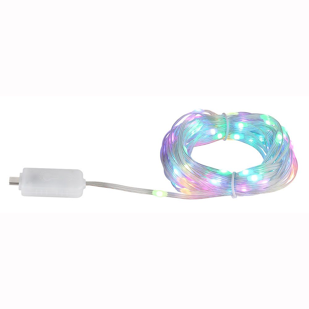 GLOBO LIGHTING Dekolicht, LED-Leuchtmittel fest verbaut, Farbwechsel, Lichterkette LED Schlafzimmerleuchte Deko RGB Farbwechsler USB-C L