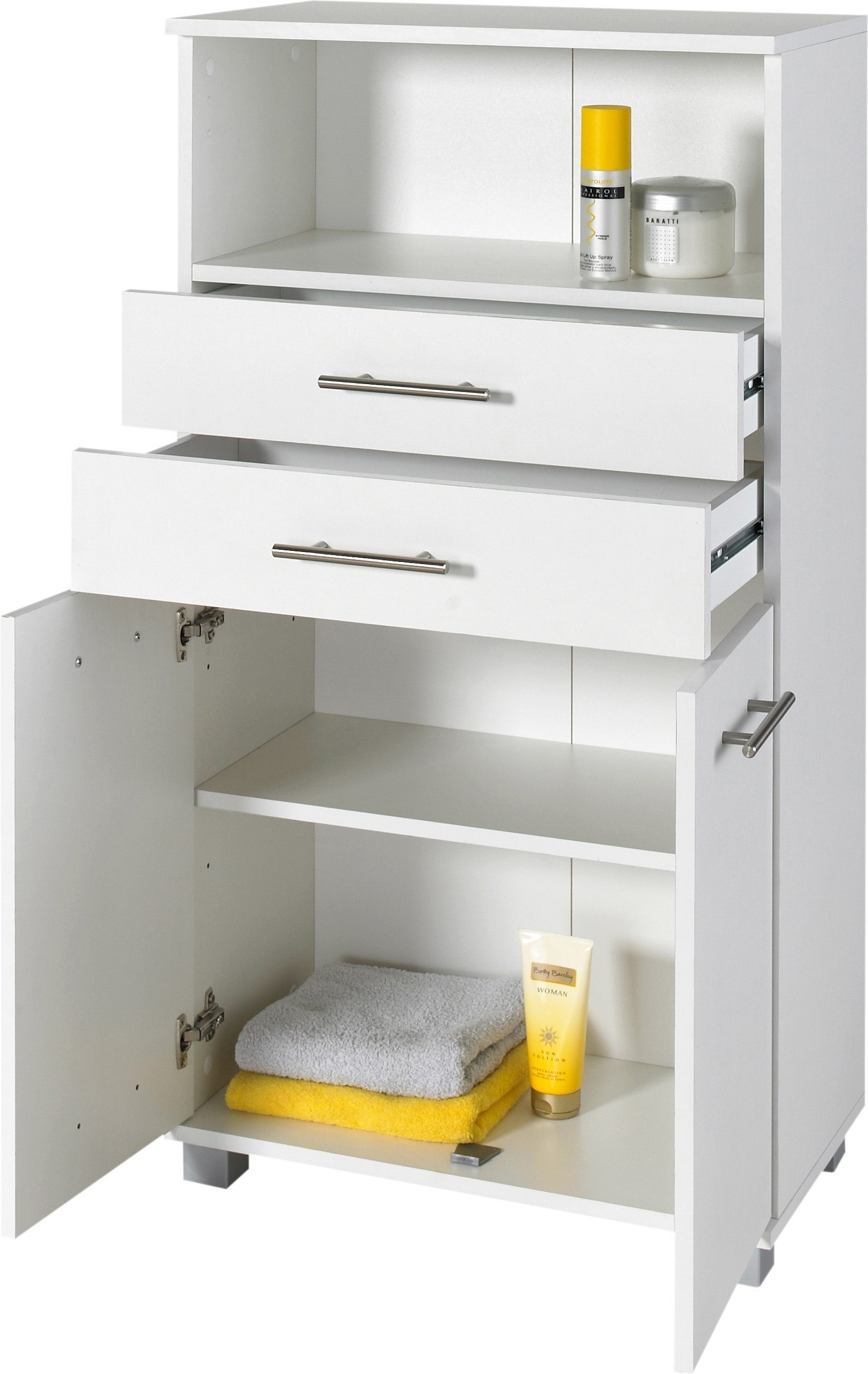 Schildmeyer Midischrank Palermo Breite 60 cm, verstellbarer Einlegeboden,  Metallgriffe, 2 Schubkästen