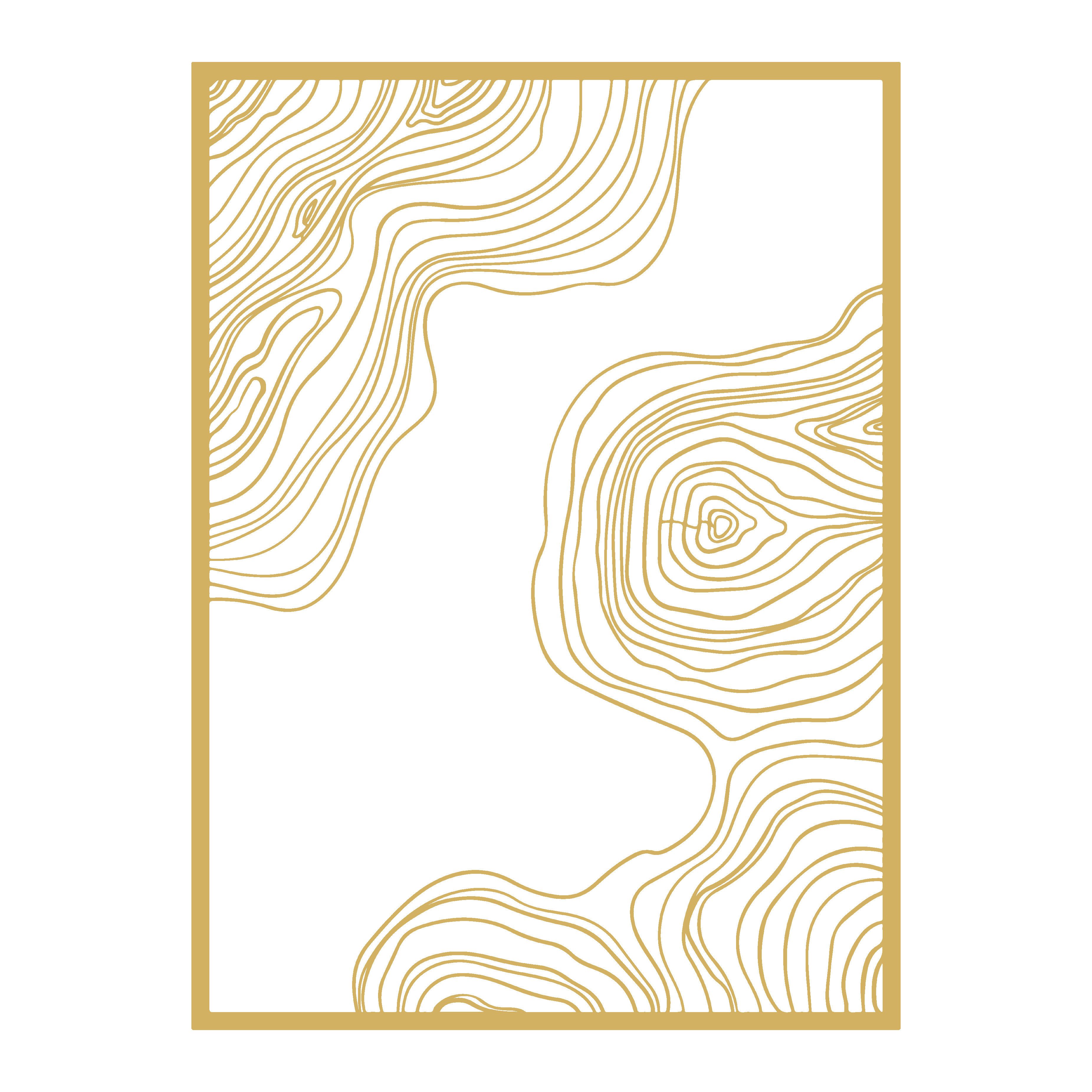 Jumpeak Wanddekoobjekt Dreidimensionale Wanddekoration mit Linien, minimalistisch abstrakt, Hergestellt aus Metall,Schwarz,weiß,Gold, Silber,3 Größe