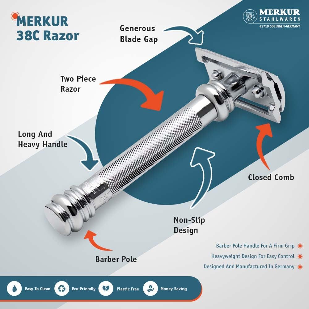 Merkur Universalmesser Merkur 38001 Rasier-Set, Rasierhobel, 10 Klingen Super Platinum