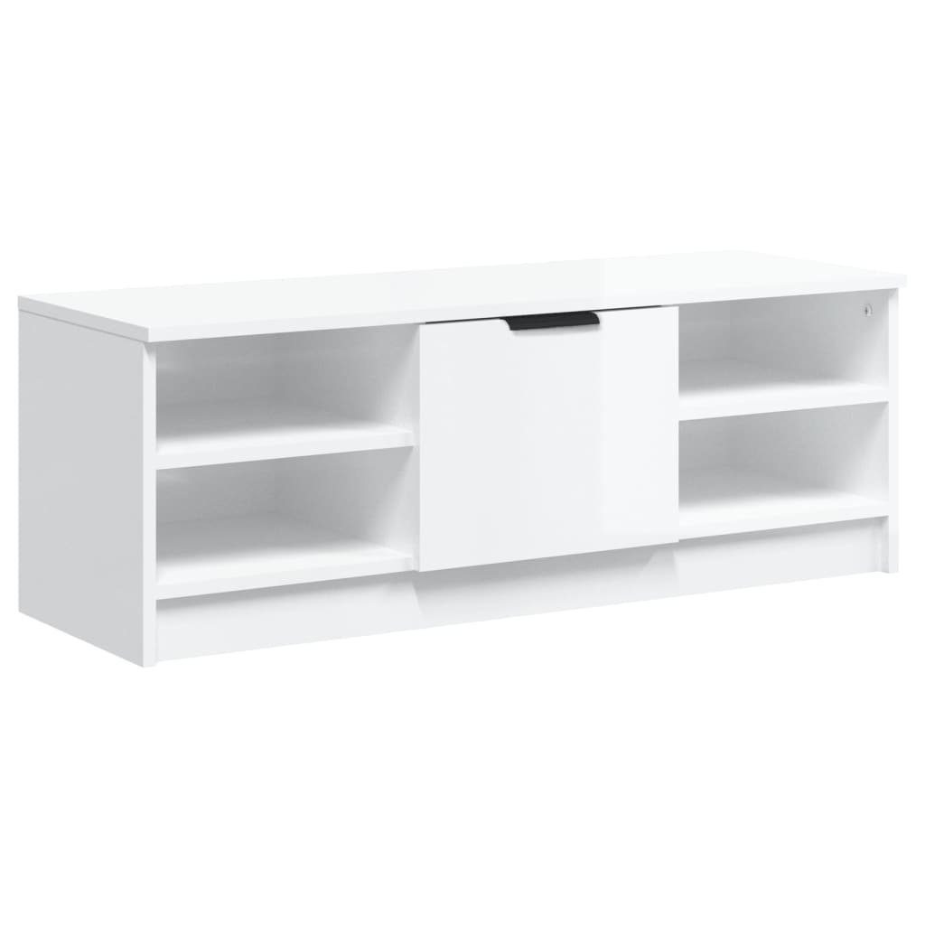 TV-Schrank Holzwerkstoff cm furnicato 102x35x36,5 Hochglanz-Weiß