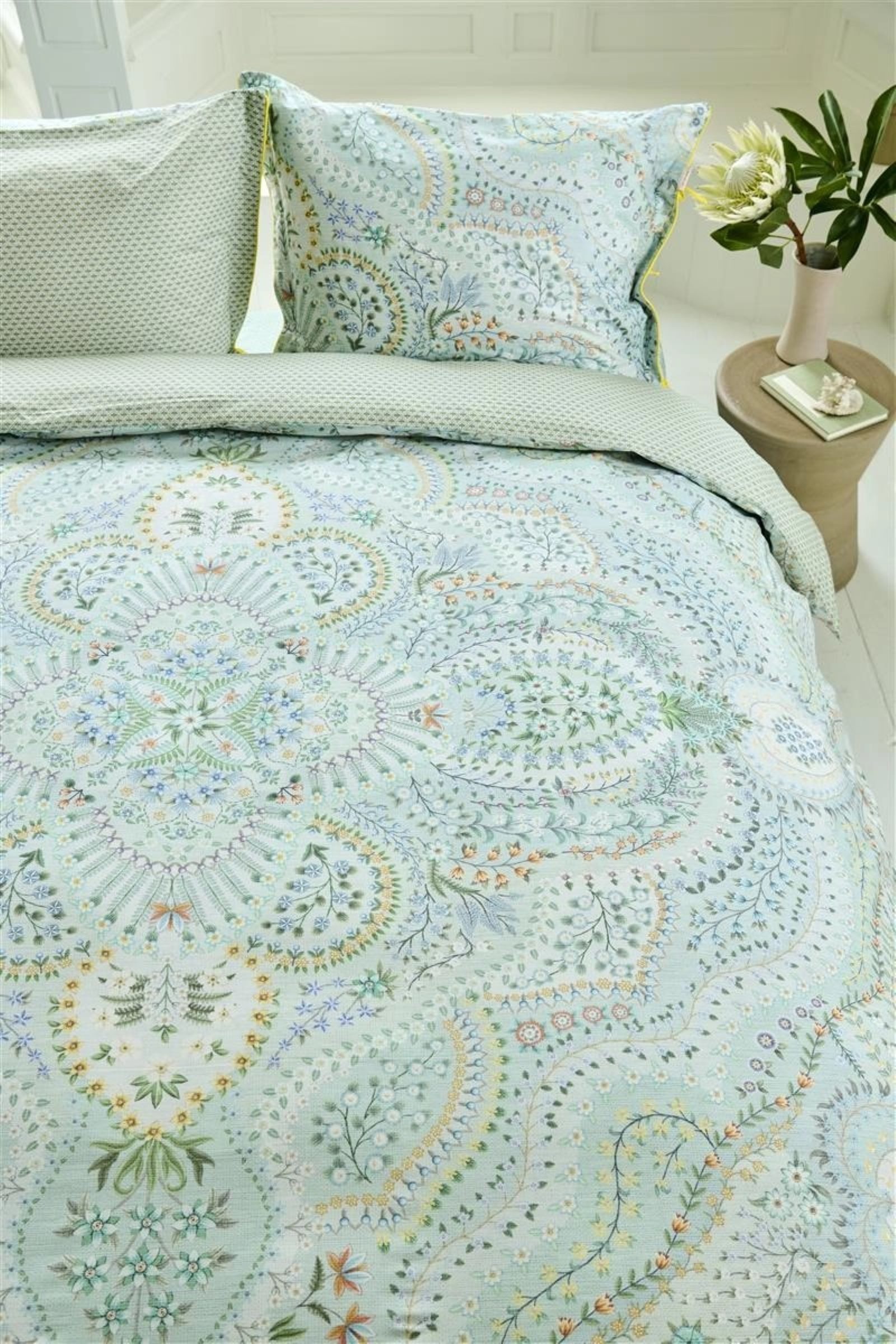 PiP Studio Bettwäsche PIP Studio Perkal Bettwäsche 135x200 Alfombra Light Blue Ornamente, Perkal, 2 teilig, fein gewebter 100% Baumwollperkal – Bild 4 von 5