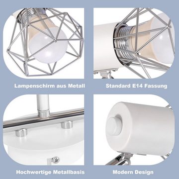 ZMH LED Deckenstrahler 3 Flammig Deckenspots - Weiß/Schwarz Retro Deckenlampe 350°, ohne Leuchtmittel, für Wohnzimmer Schlafzimmer Arbeitszimmer
