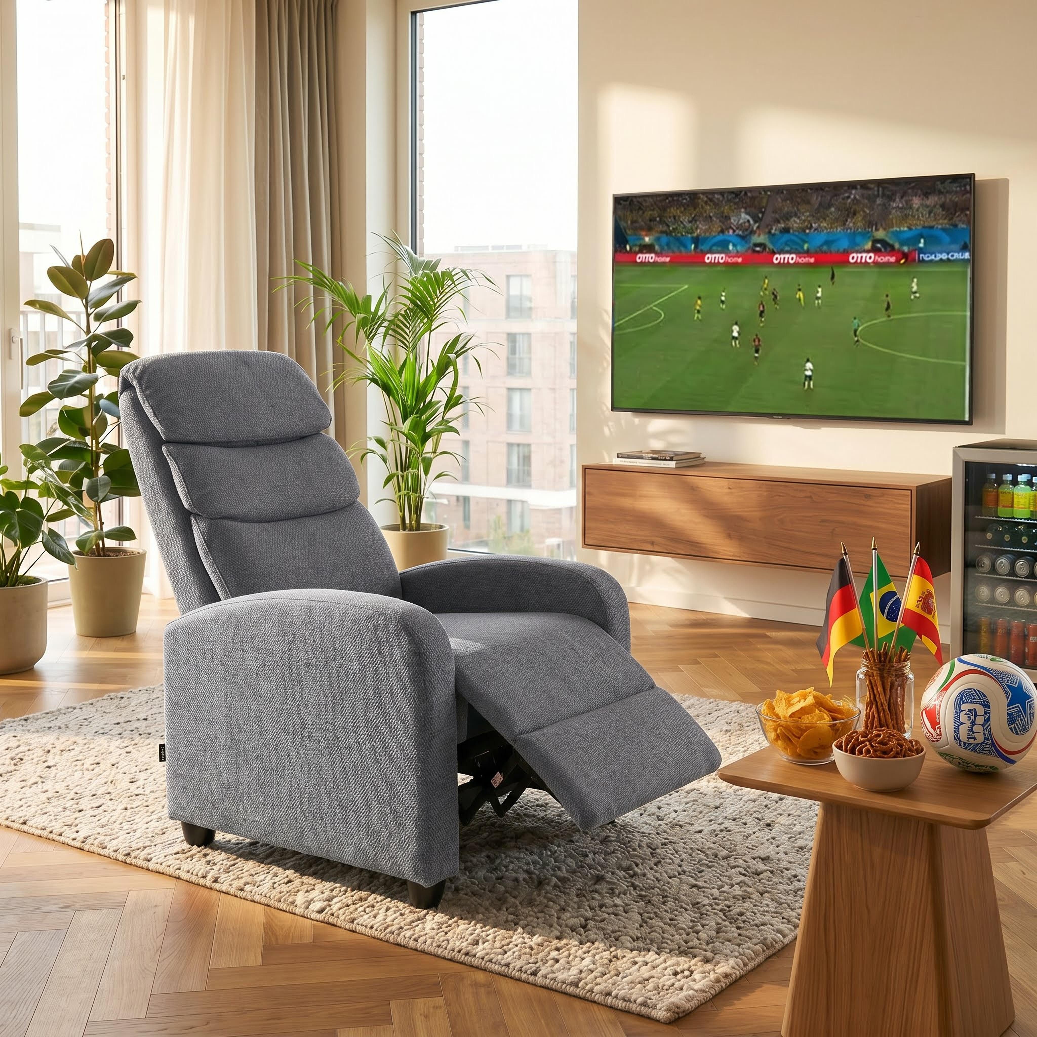 Home affaire Relaxsessel BERVILLE, TV-Sessel, Ruhesessel mit Schlaffunktion, Webstoff, Liegesessel mit manueller Relaxfunktion