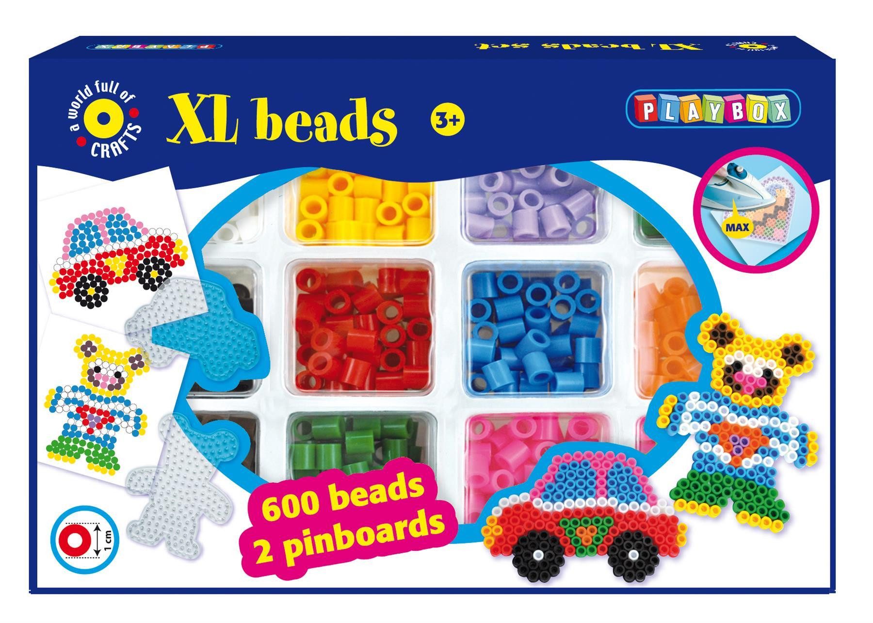 Playbox Bügelperlen Playbox Bügelperlenset XL-Perlen Auto &Teddy