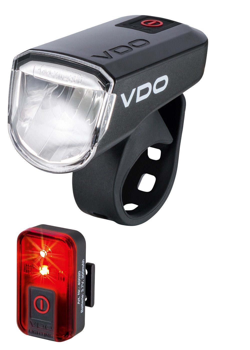 SIGMA SPORT Fahrradbeleuchtung VDO Fahrradlampe ECO LIGHT M30 Set mit Front- und Rückleuchte