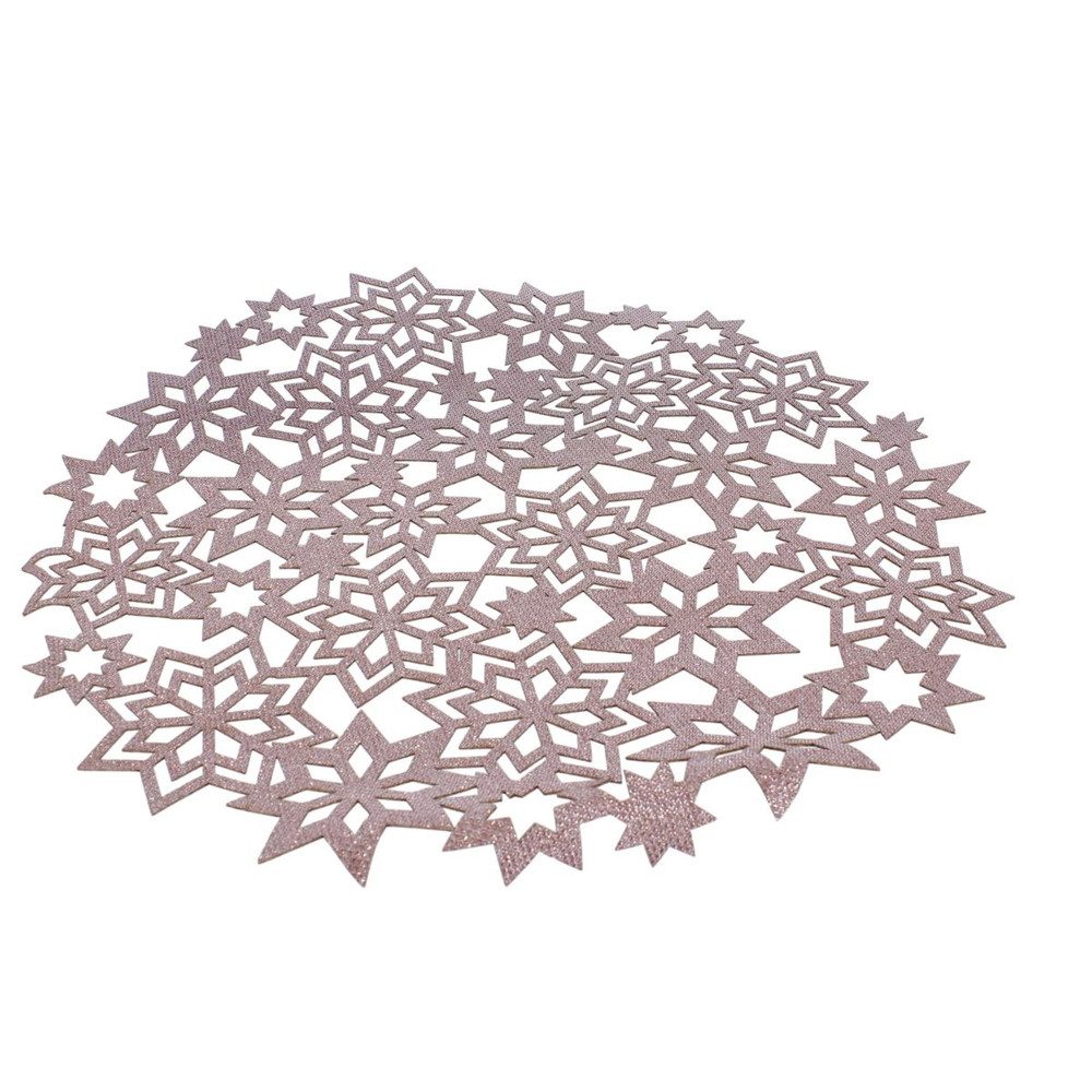 MICA Weihnachtsfigur Platzmatte Sterne - rosa - ca. 40 cm