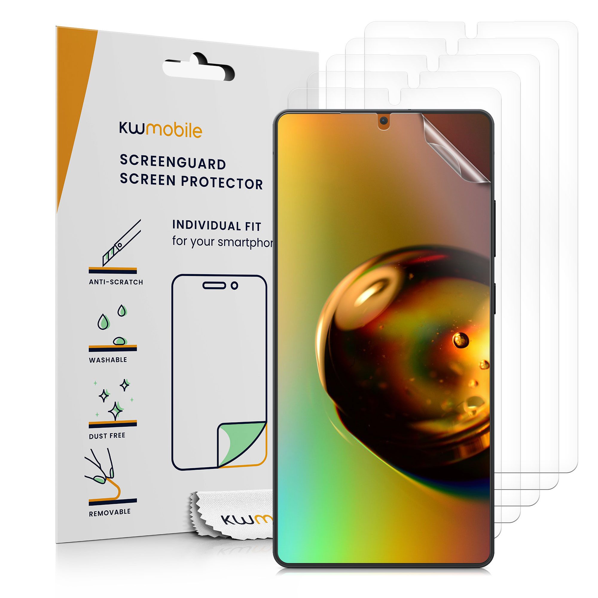 kwmobile Displayschutzfolie 6x Folie, 6 Stück, klare Displayschutzfolie Displayschutz transparent Schutzfolie