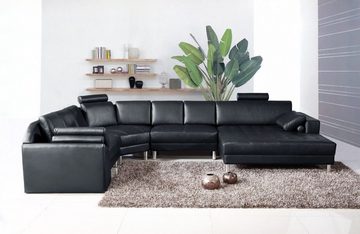 JVmoebel Ecksofa Schwarz Ecksofa U-Form Luxus Stil Modern Wohnzimmer Sofa SOFORT, 1 Teile, Made in Europa