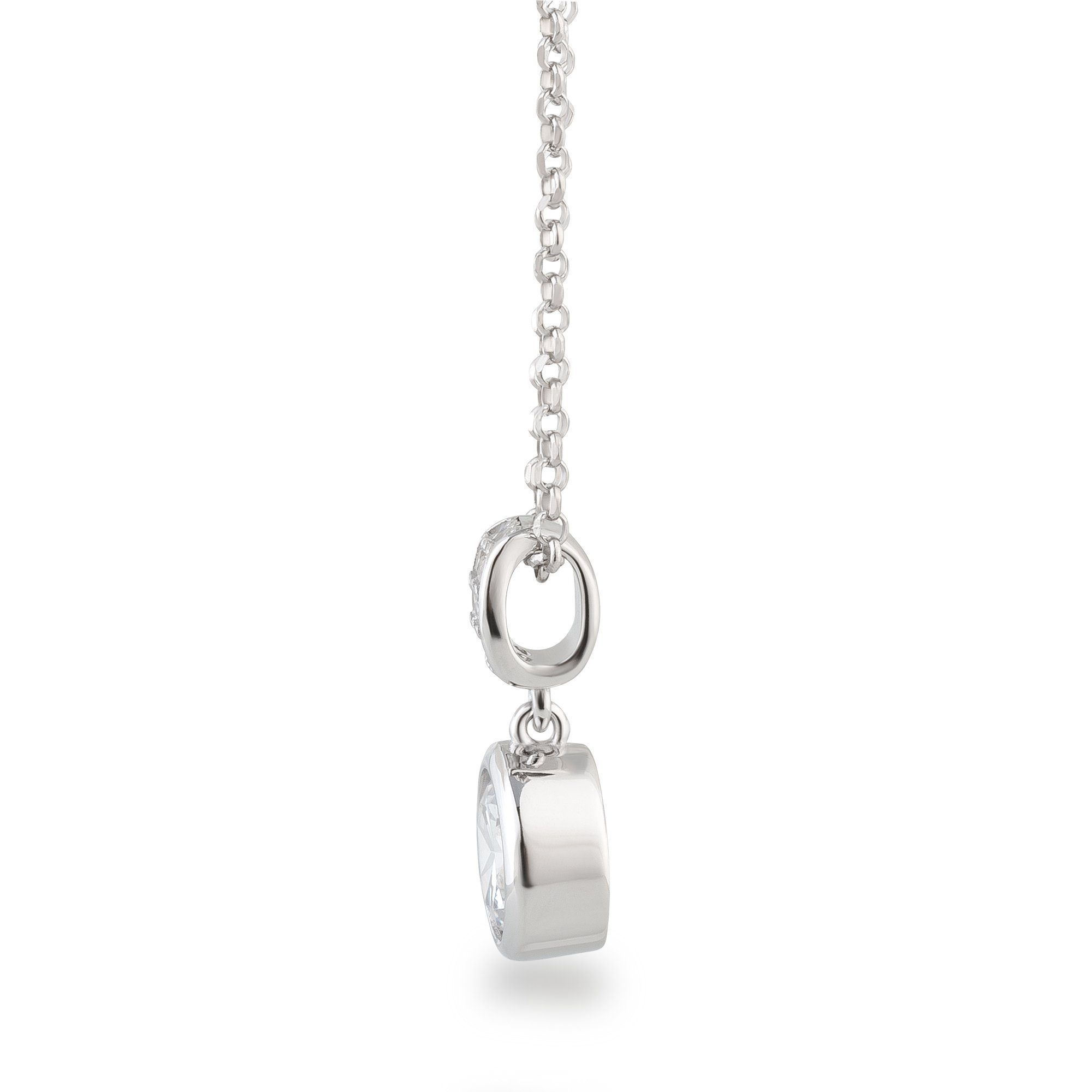 Schöner-SD Kette mit Anhänger Silberkette mit Zirkonia Kristall Anhänger, 925 Silber
