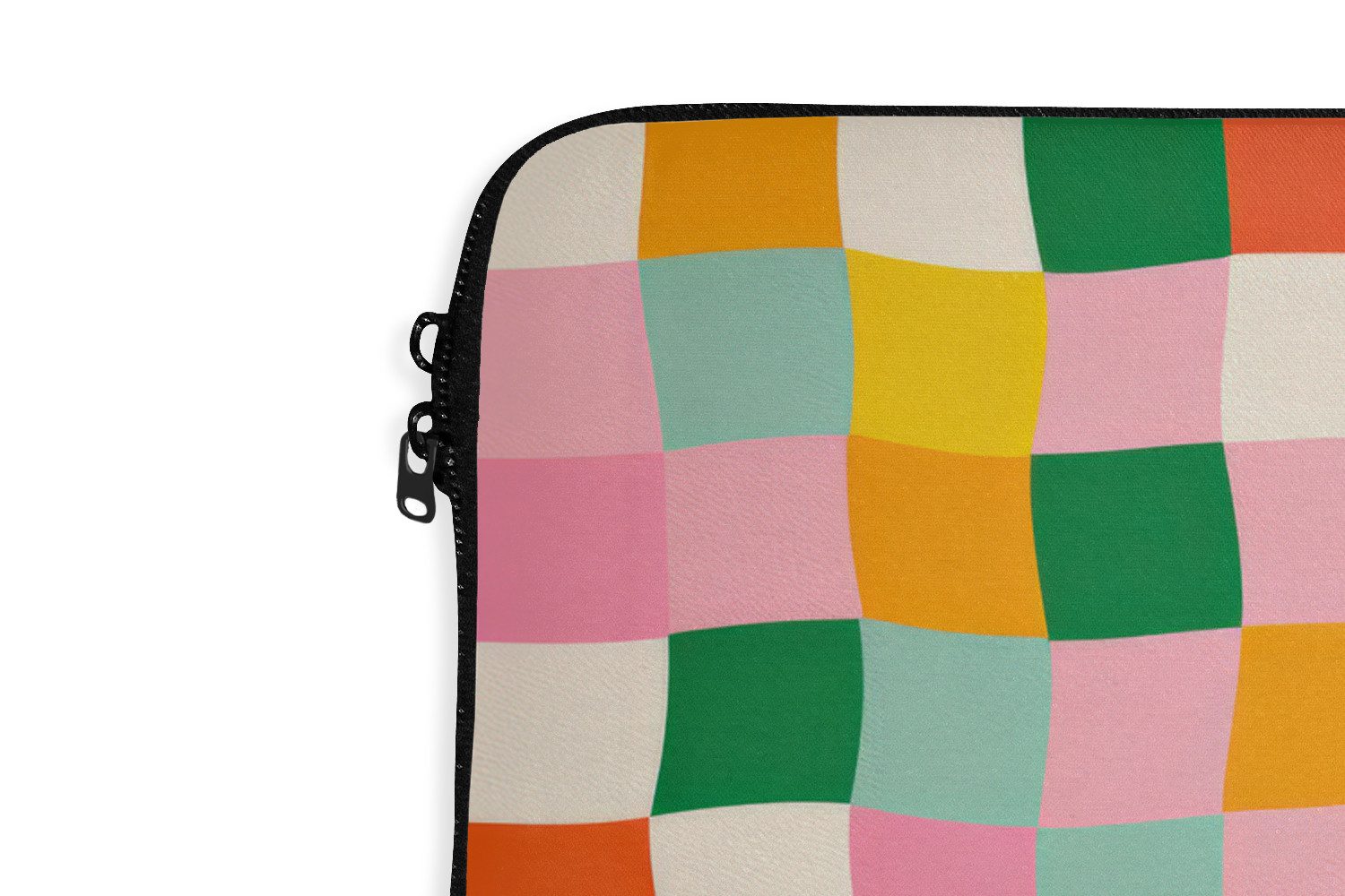 MuchoWow Laptop-Hülle Quadrate - Bunt - Gewellt 13.3 Zoll, Laptopsleeve, weiches Innenfutter zum Schutz Kratzern, Laptoptasche