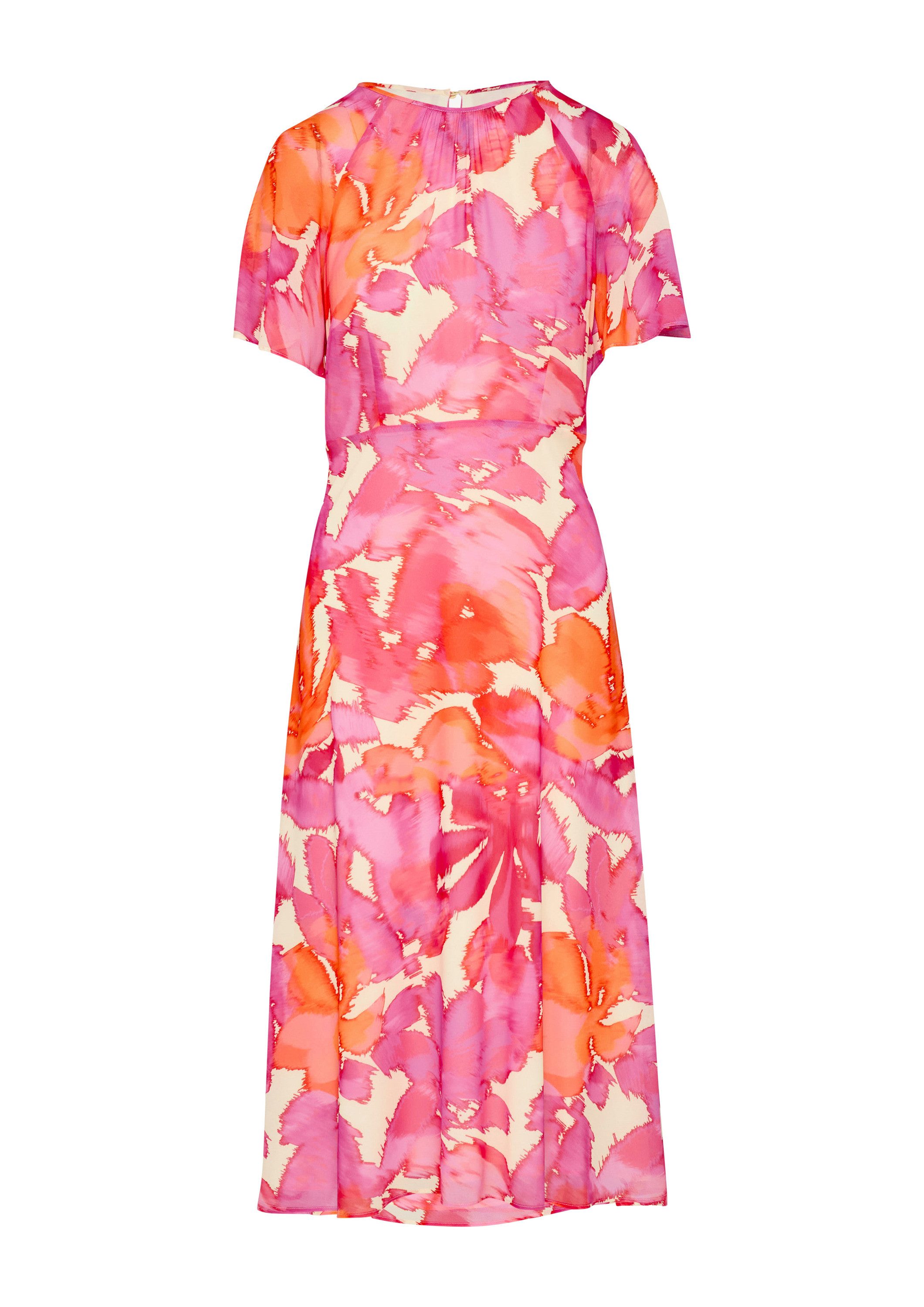 comma Midikleid Kleid Midi-Kleid mit All-over-Print